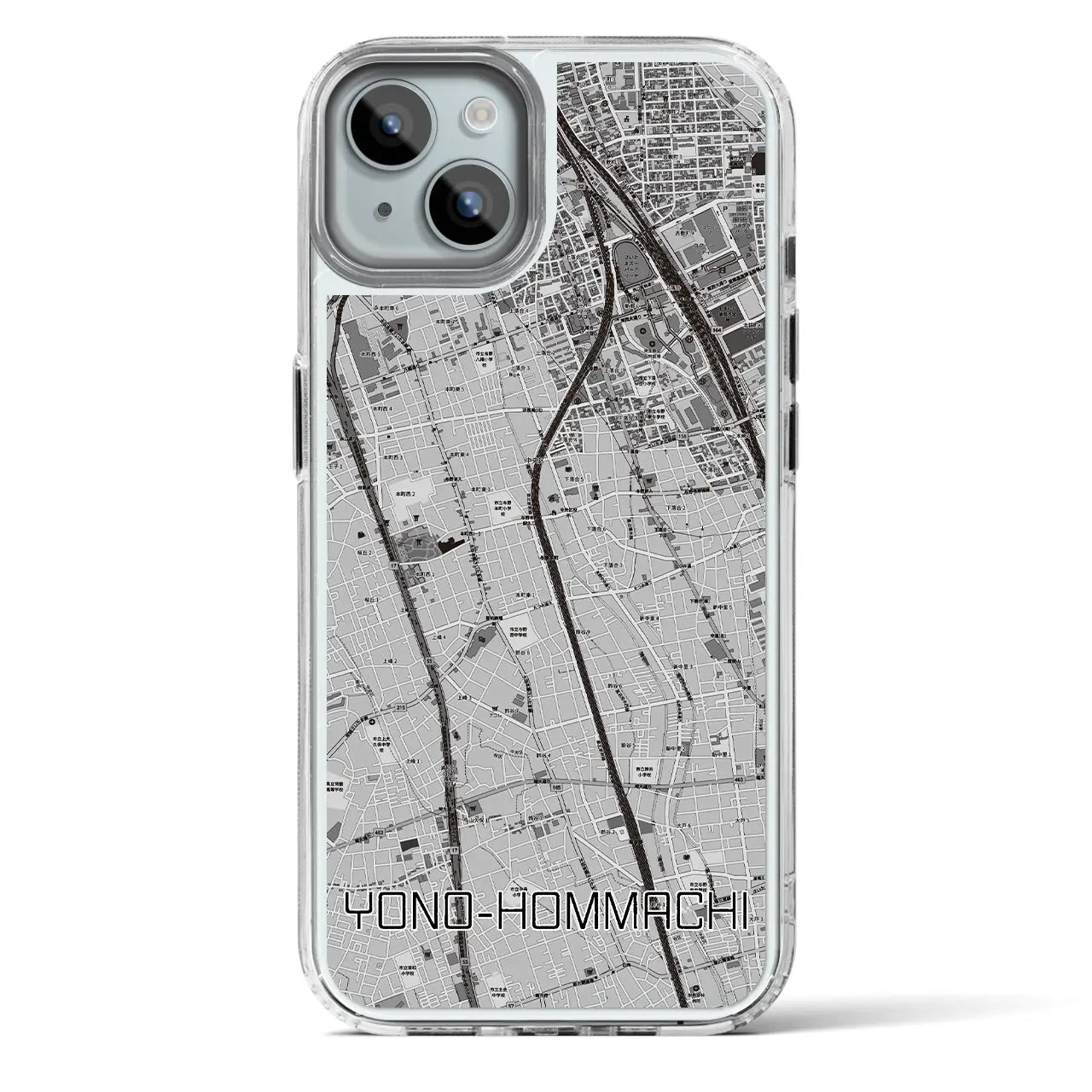 【与野本町(埼玉県)】地図柄iPhoneケース(MagSafeタイプ)