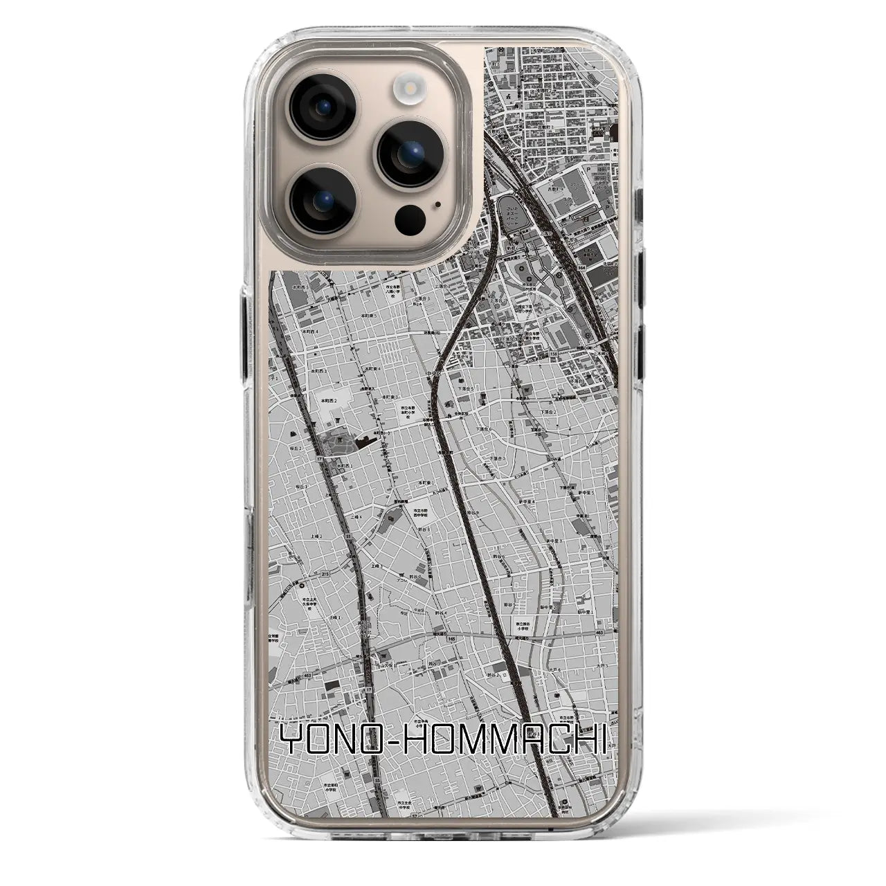 【与野本町(埼玉県)】地図柄iPhoneケース(MagSafeタイプ)