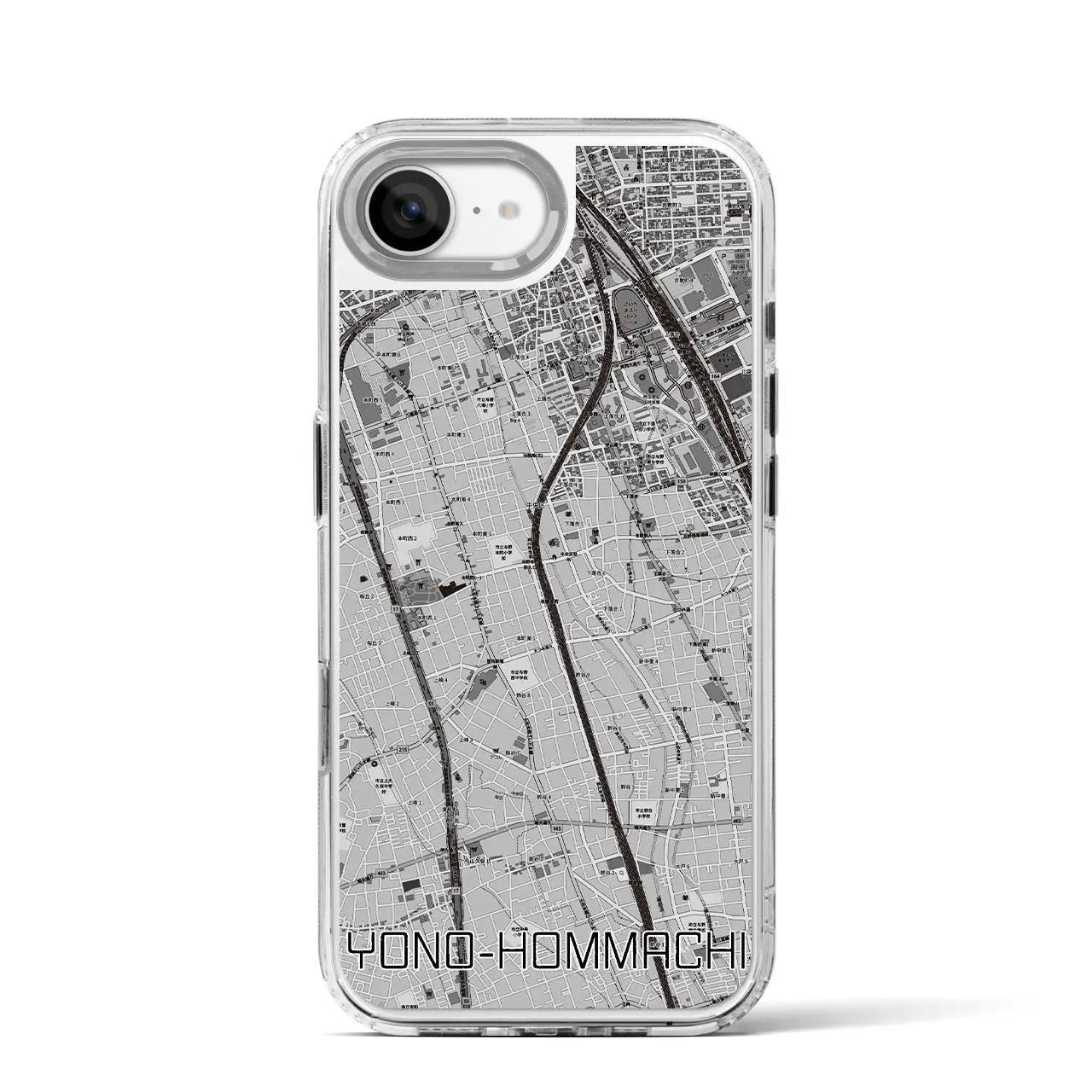 【与野本町(埼玉県)】地図柄iPhoneケース(MagSafeタイプ)