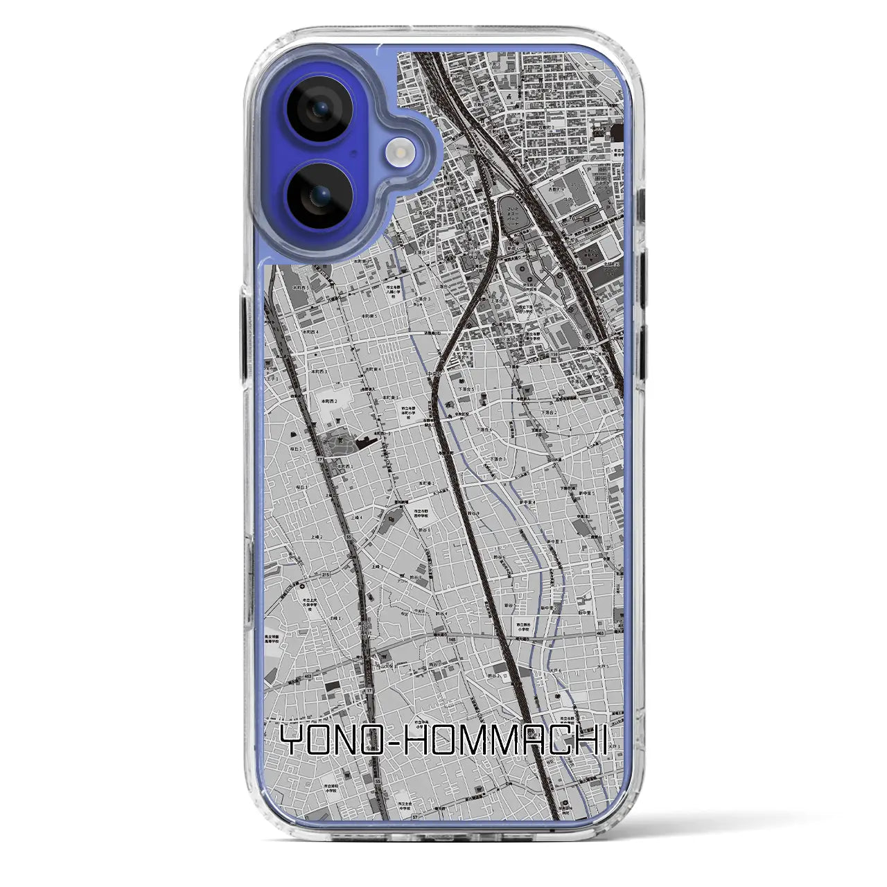 【与野本町(埼玉県)】地図柄iPhoneケース(MagSafeタイプ)