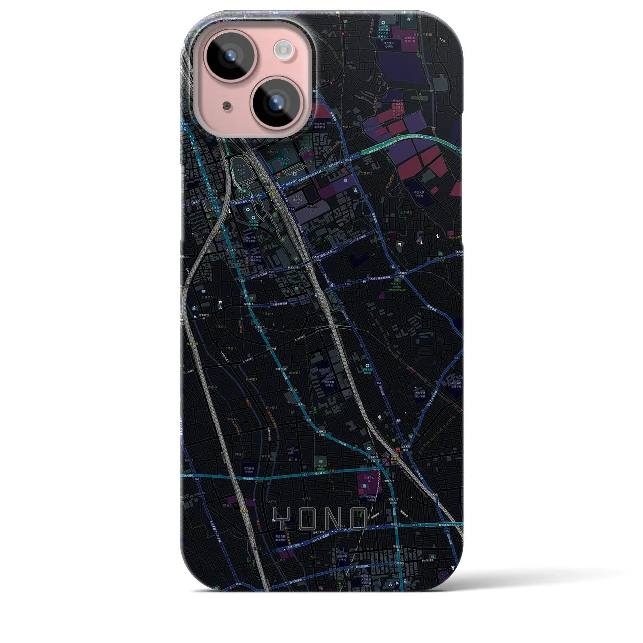 【与野(埼玉県)】地図柄iPhoneケース(バックカバータイプ)