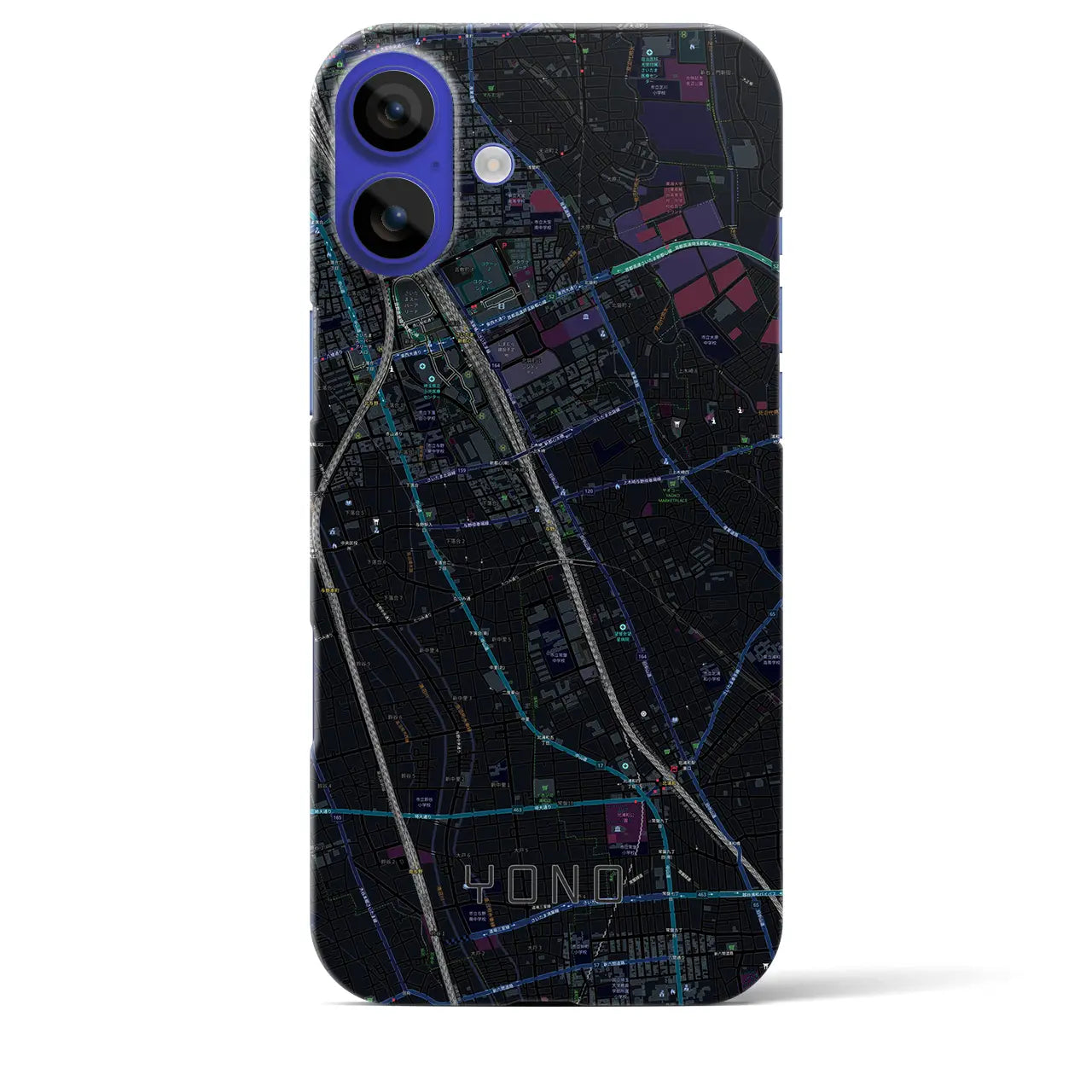 【与野(埼玉県)】地図柄iPhoneケース(バックカバータイプ)