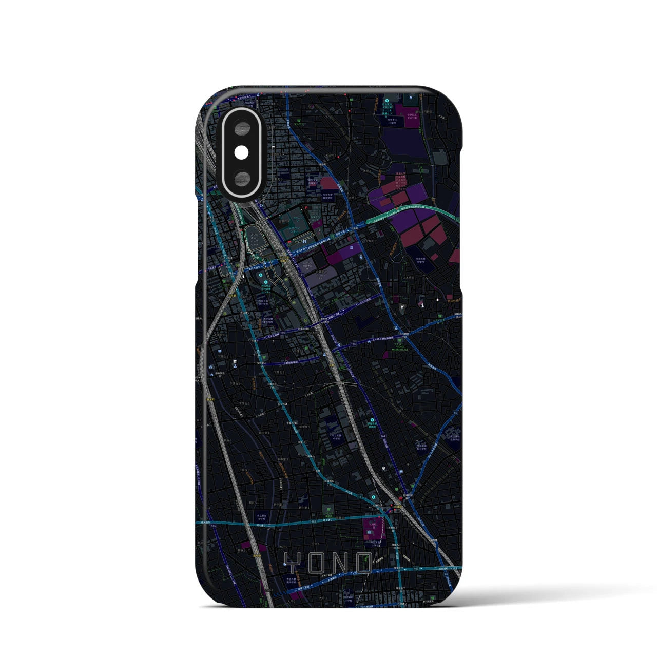 【与野(埼玉県)】地図柄iPhoneケース(バックカバータイプ)