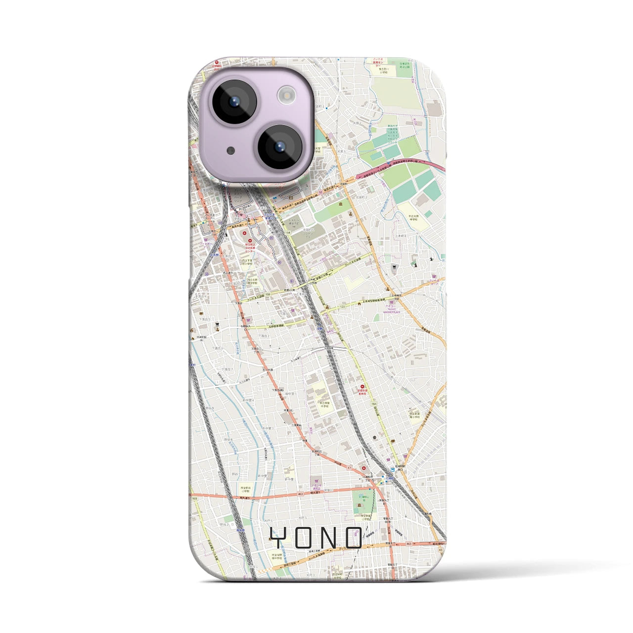 【与野(埼玉県)】地図柄iPhoneケース(バックカバータイプ)