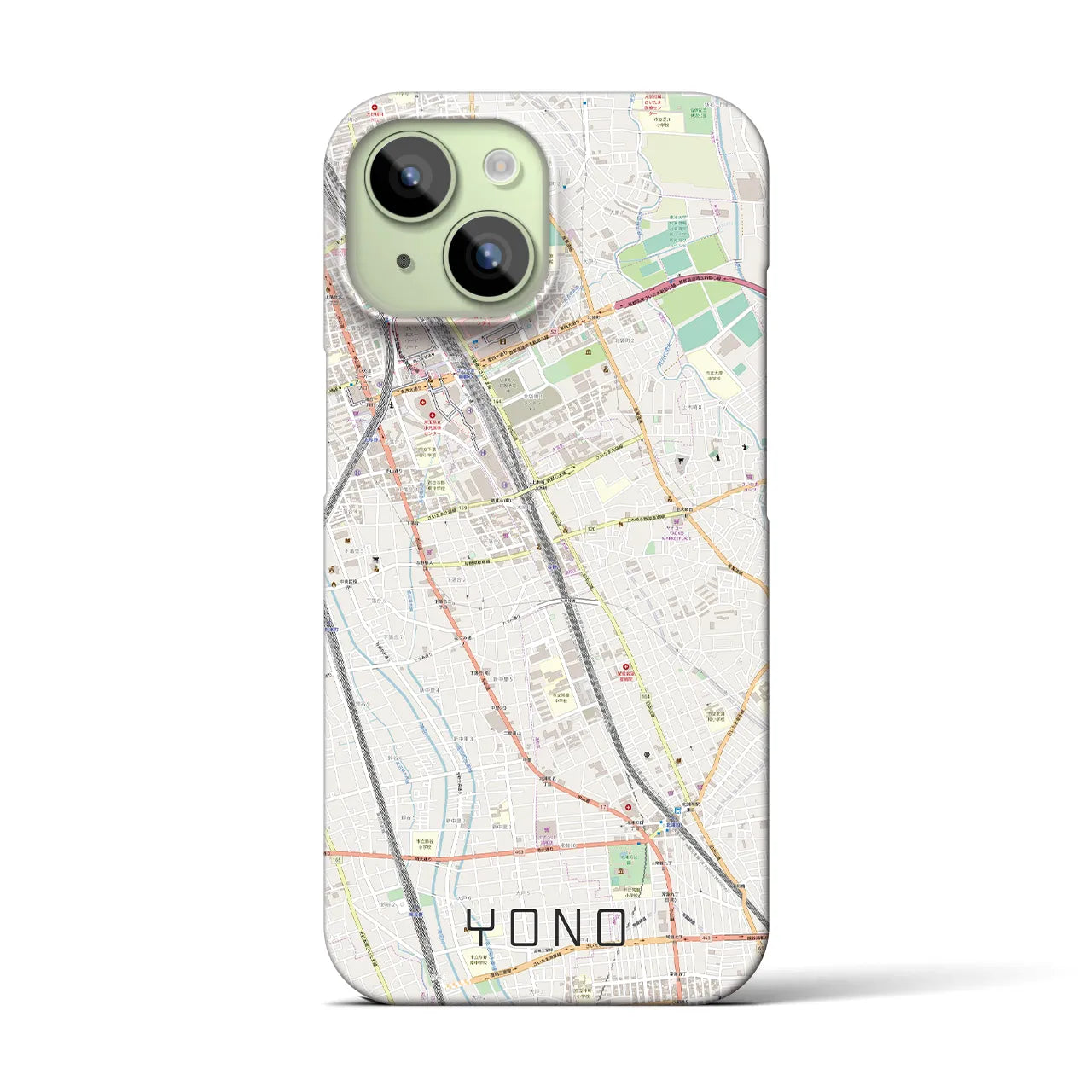 【与野(埼玉県)】地図柄iPhoneケース(バックカバータイプ)