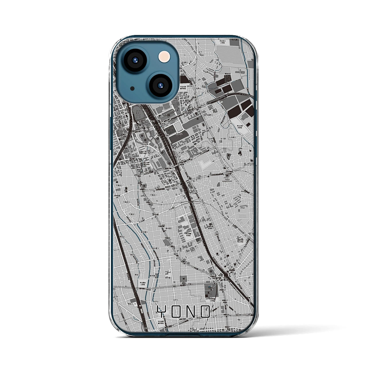 【与野(埼玉県)】地図柄iPhoneケース(クリアタイプ)