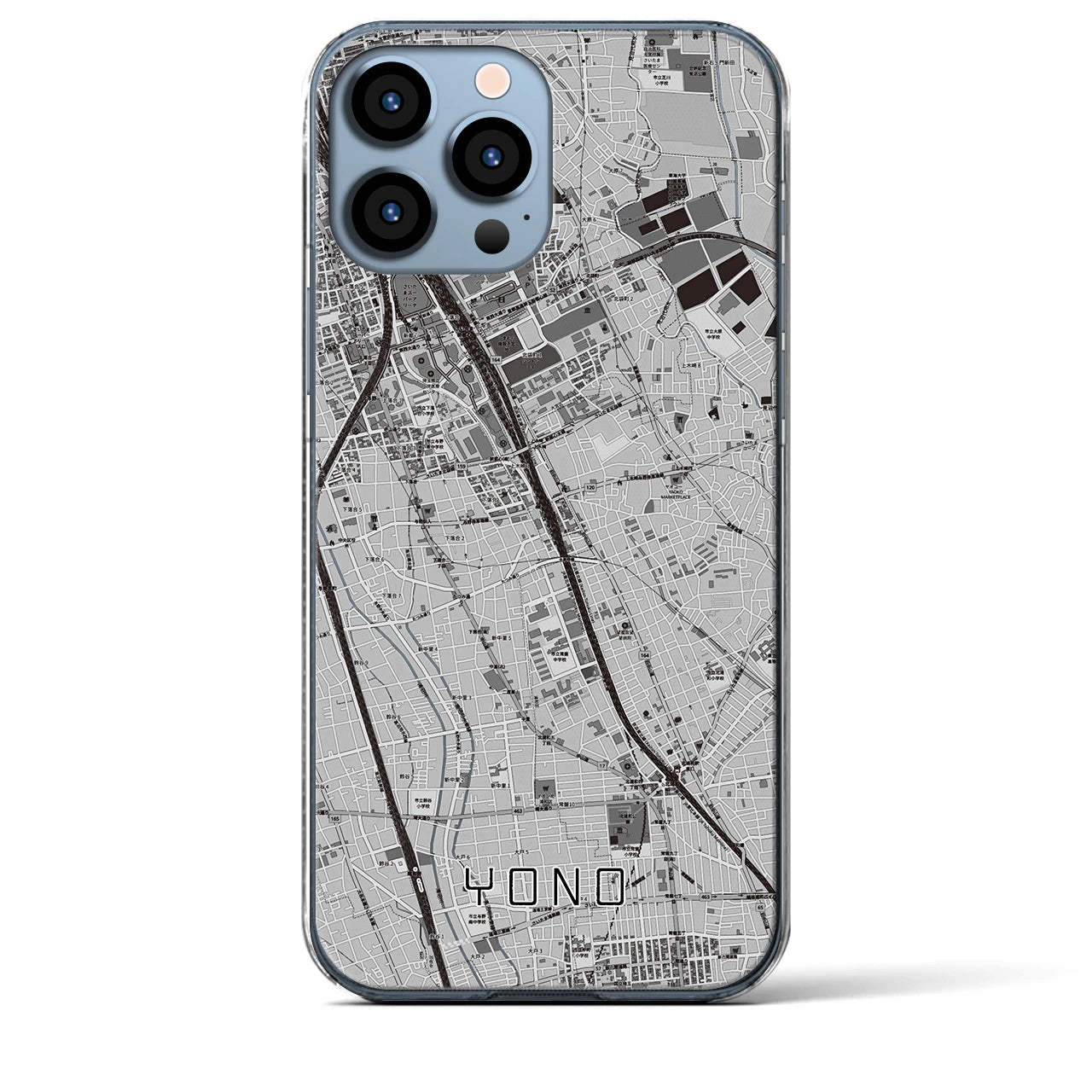 【与野(埼玉県)】地図柄iPhoneケース(クリアタイプ)