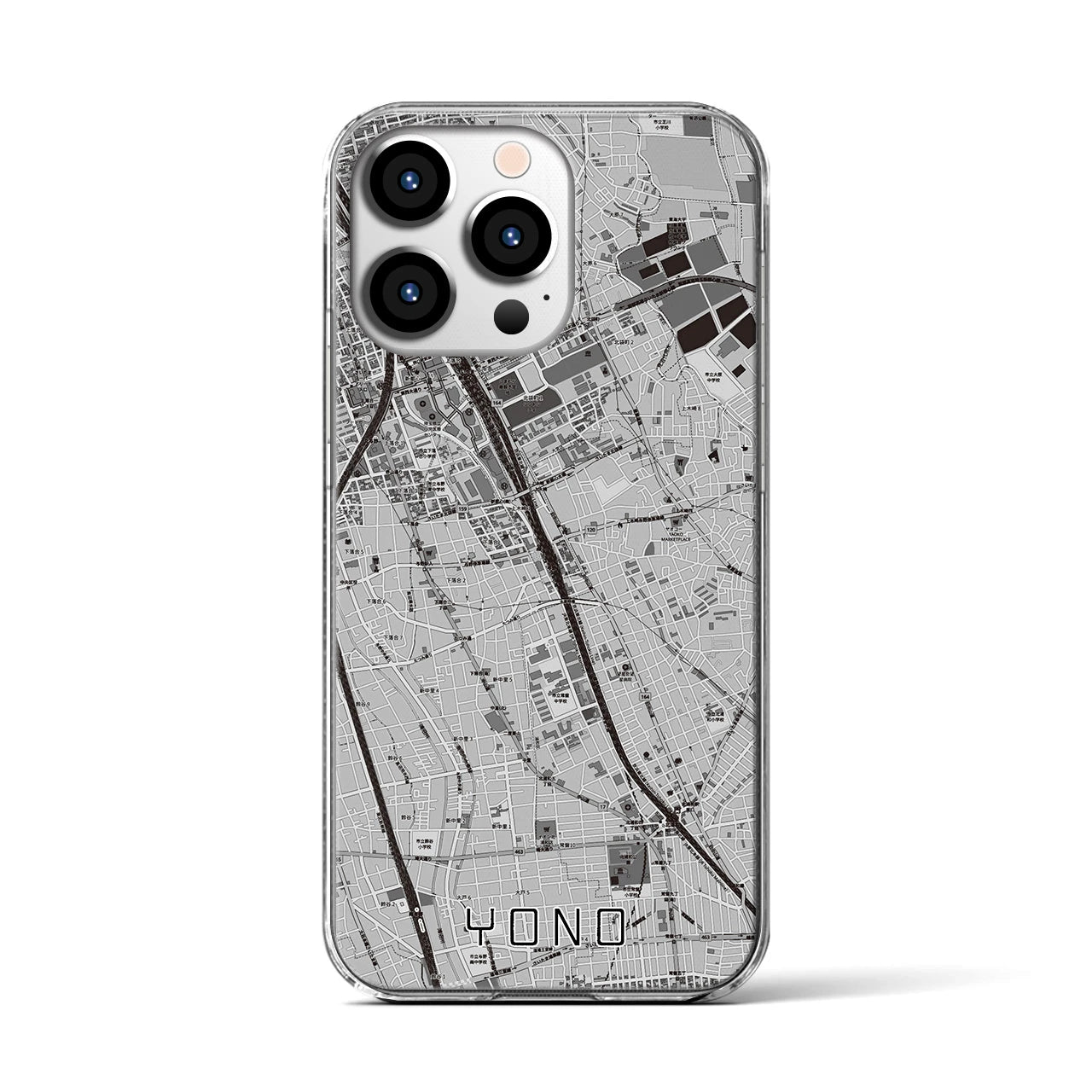 【与野(埼玉県)】地図柄iPhoneケース(クリアタイプ)