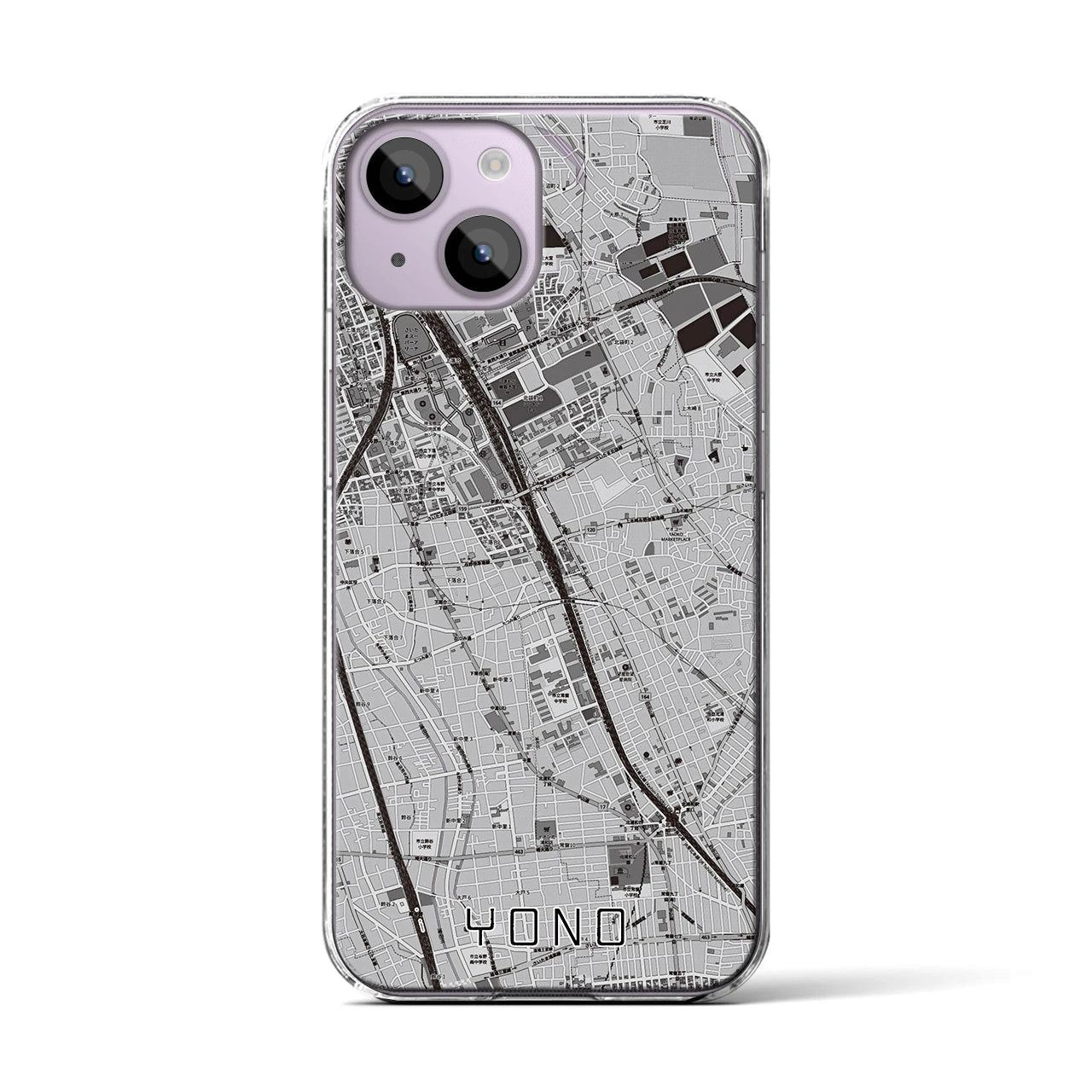 【与野(埼玉県)】地図柄iPhoneケース(クリアタイプ)