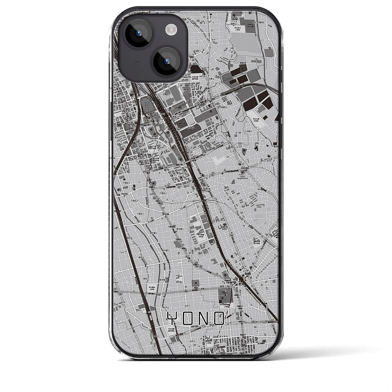 【与野(埼玉県)】地図柄iPhoneケース(クリアタイプ)