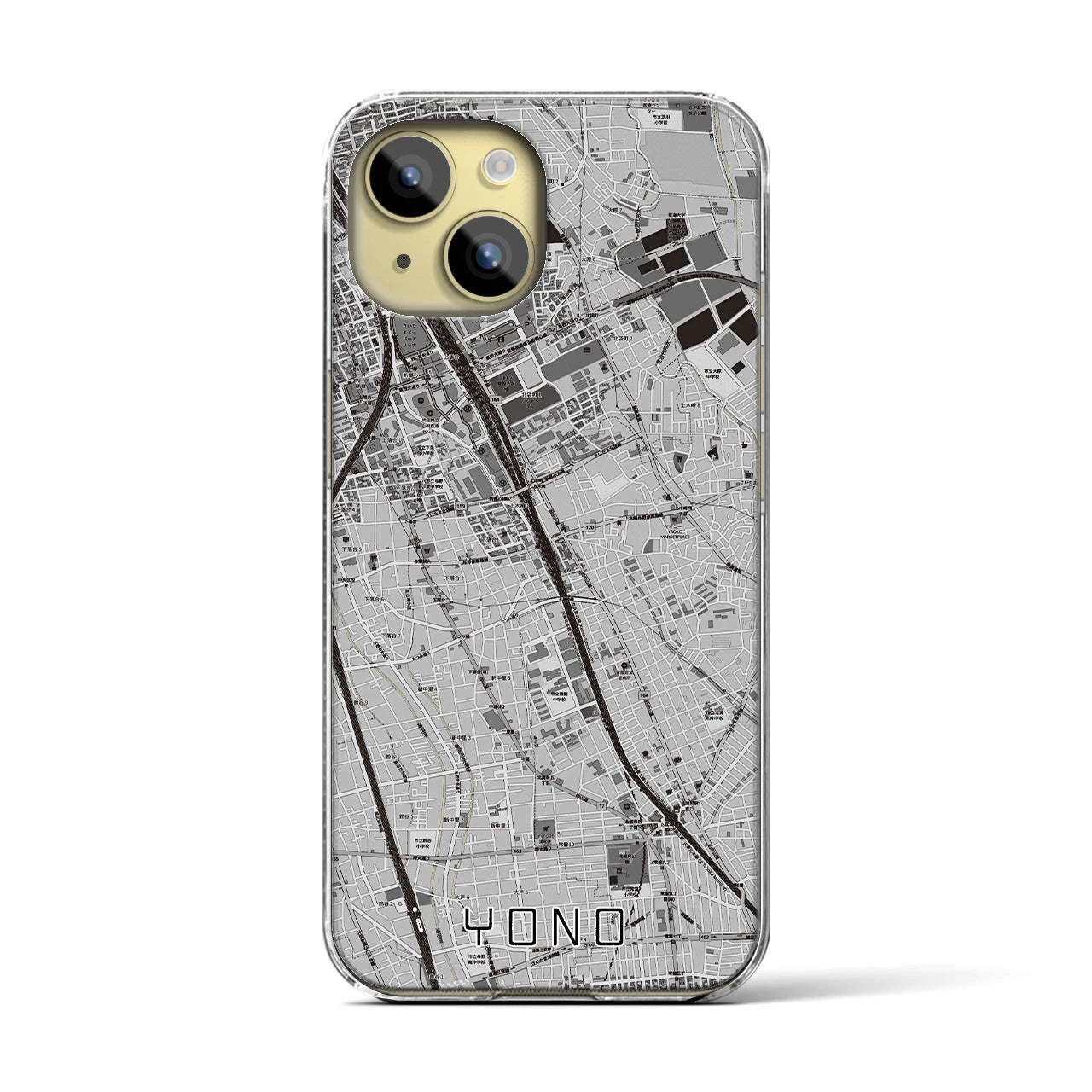 【与野(埼玉県)】地図柄iPhoneケース(クリアタイプ)