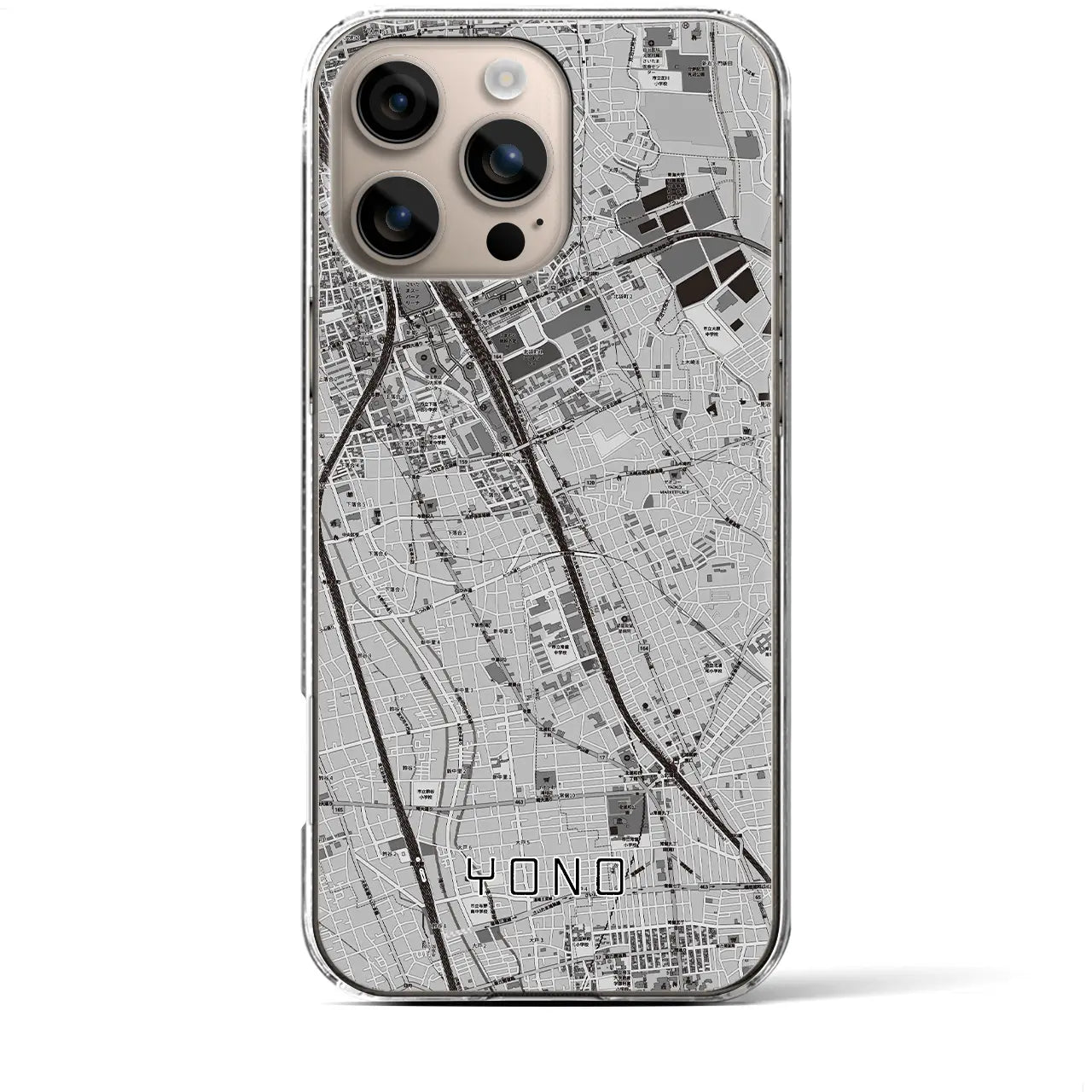 【与野(埼玉県)】地図柄iPhoneケース(クリアタイプ)