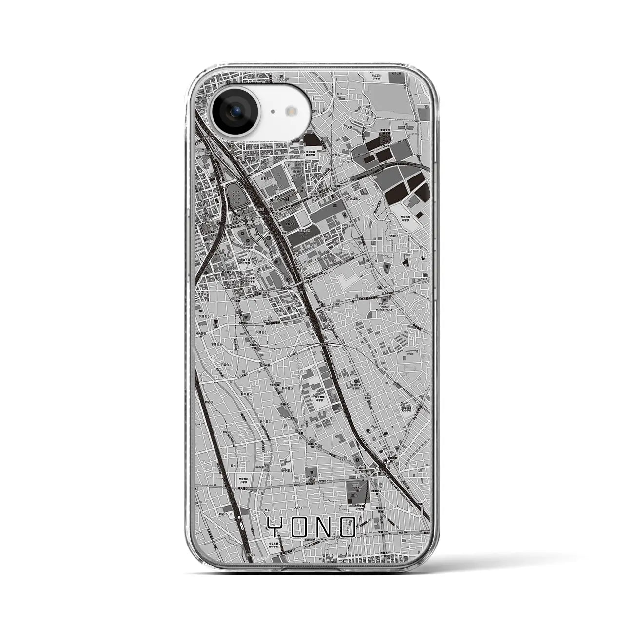 【与野(埼玉県)】地図柄iPhoneケース(クリアタイプ)