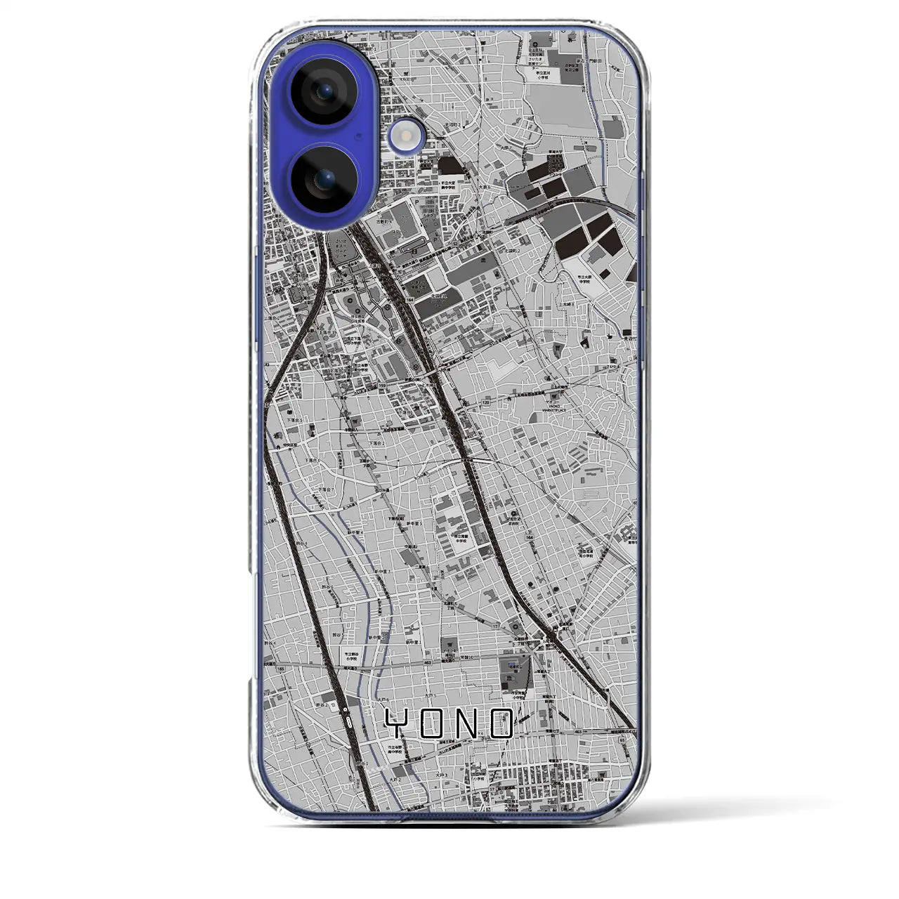 【与野(埼玉県)】地図柄iPhoneケース(クリアタイプ)