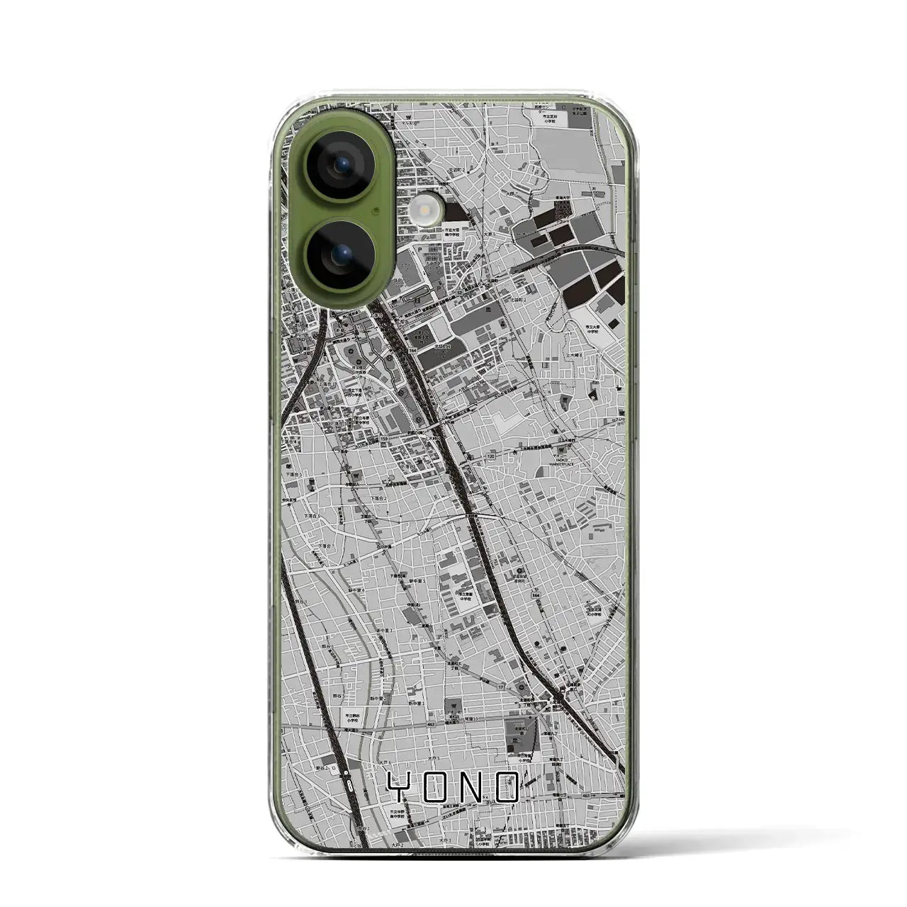 【与野(埼玉県)】地図柄iPhoneケース(クリアタイプ)