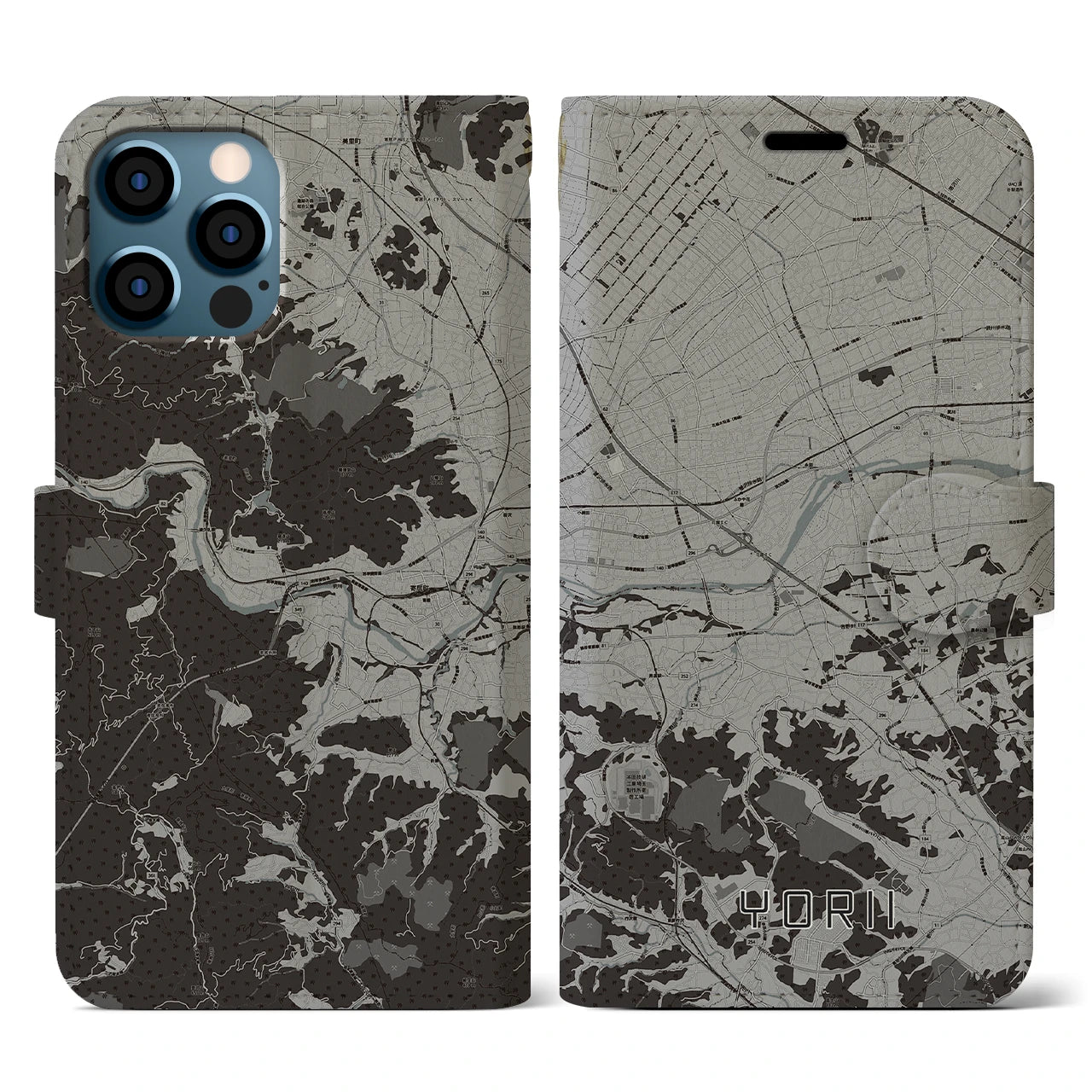 【寄居(埼玉県)】地図柄iPhoneケース(手帳タイプ)