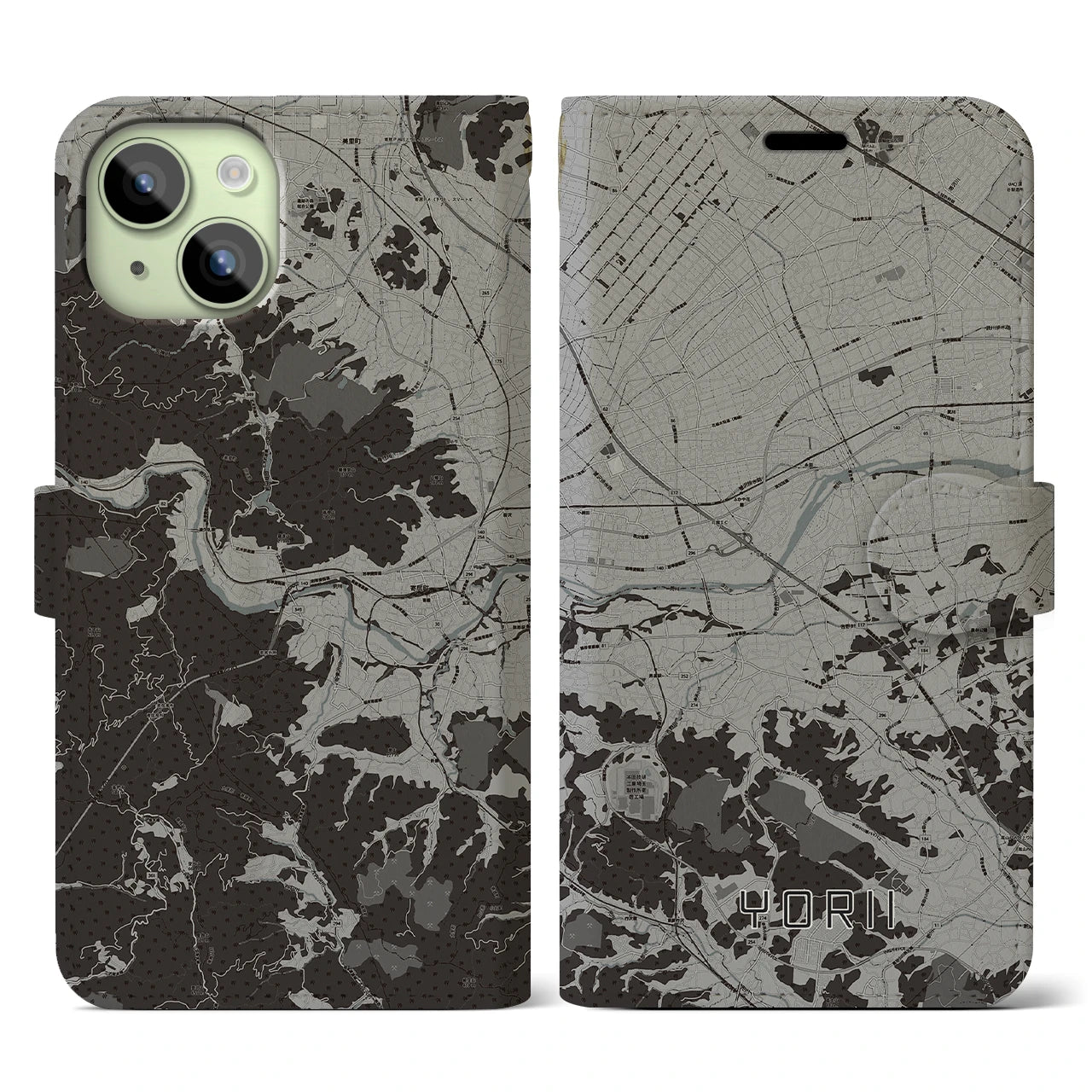 【寄居(埼玉県)】地図柄iPhoneケース(手帳タイプ)