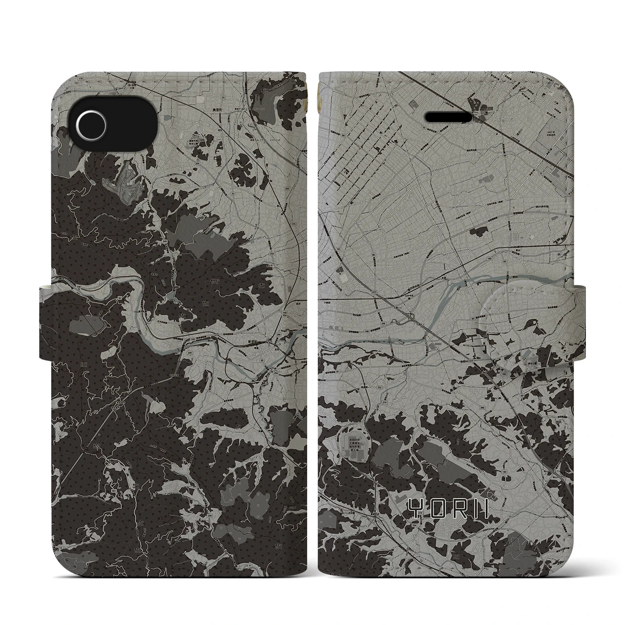 【寄居(埼玉県)】地図柄iPhoneケース(手帳タイプ)