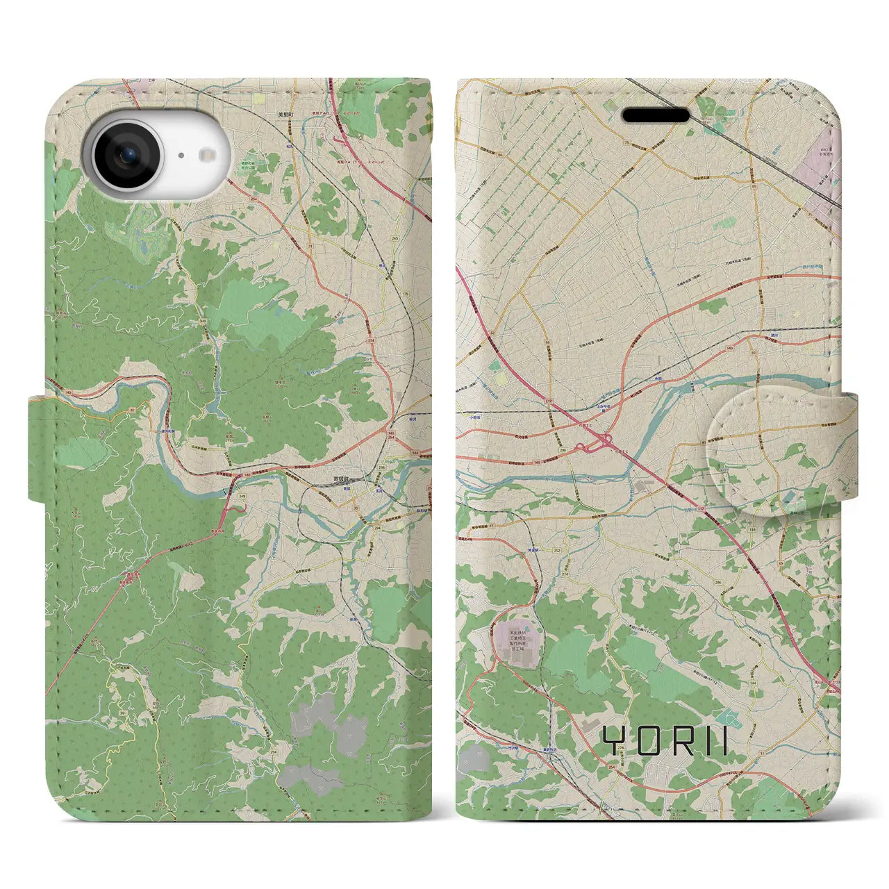 【寄居(埼玉県)】地図柄iPhoneケース(手帳タイプ)