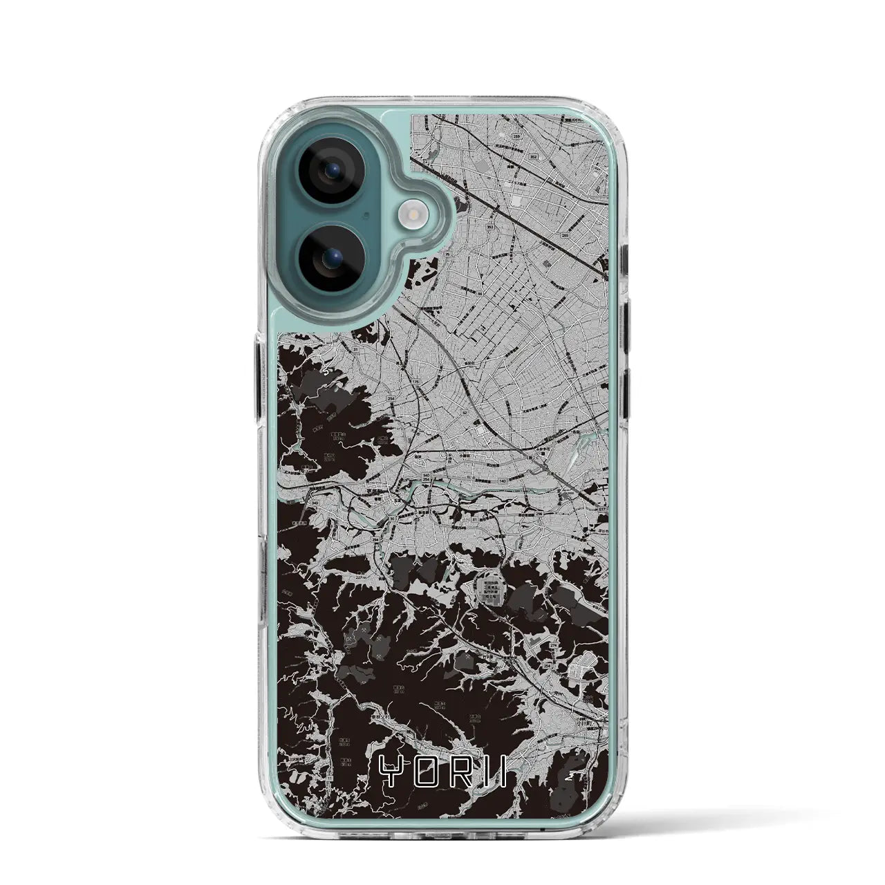 【寄居(埼玉県)】地図柄iPhoneケース(MagSafeタイプ)モノトーン・iPhone 16 Pro 用