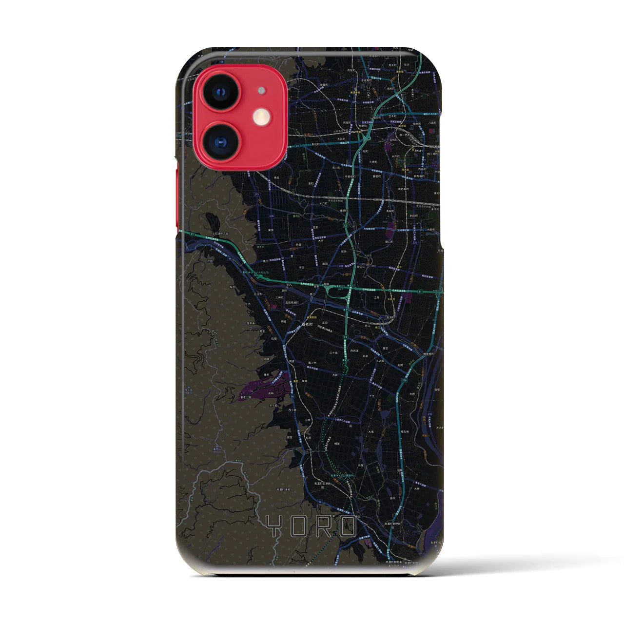 【養老(岐阜県)】地図柄iPhoneケース(バックカバータイプ)
