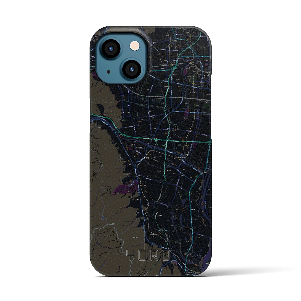 【養老(岐阜県)】地図柄iPhoneケース(バックカバータイプ)