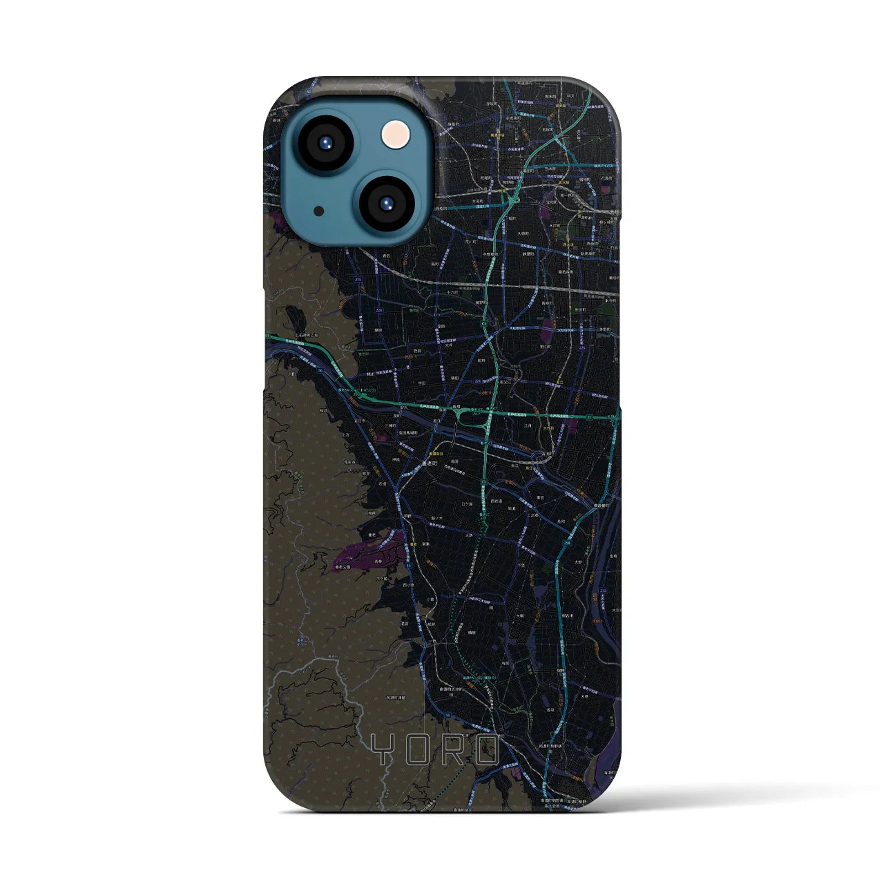 【養老(岐阜県)】地図柄iPhoneケース(バックカバータイプ)