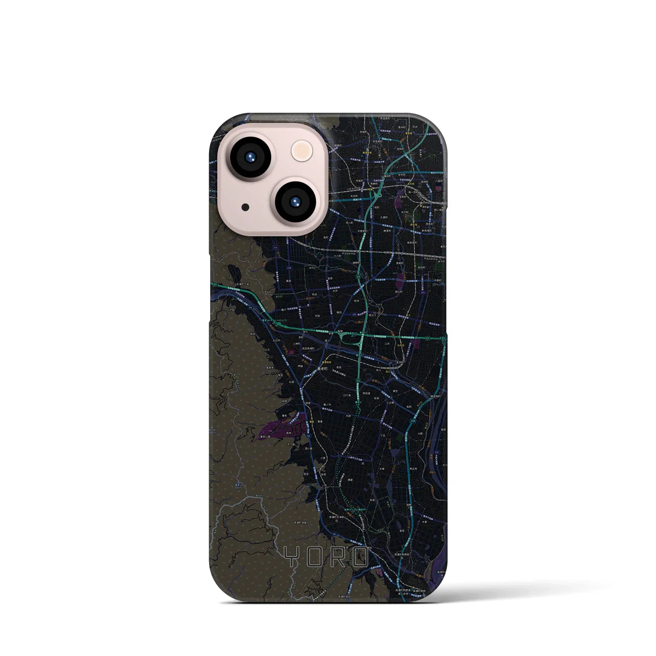 【養老(岐阜県)】地図柄iPhoneケース(バックカバータイプ)