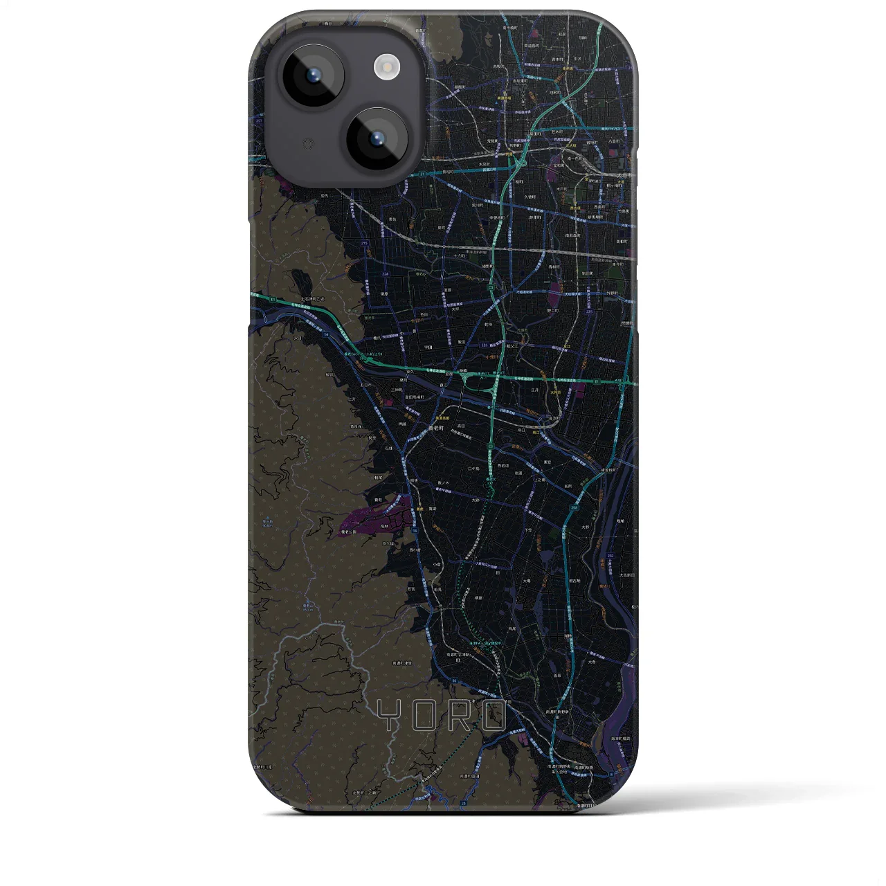 【養老(岐阜県)】地図柄iPhoneケース(バックカバータイプ)