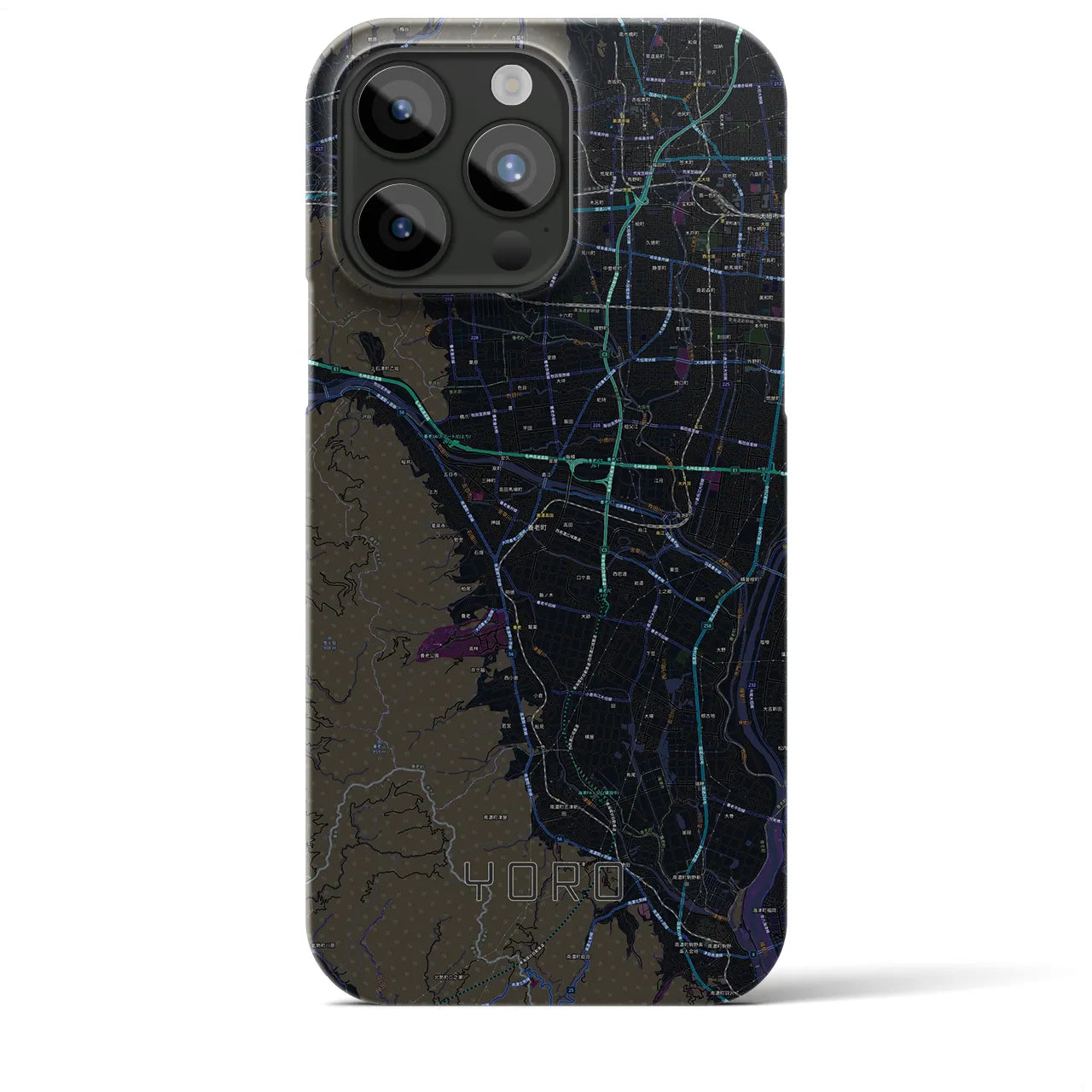 【養老(岐阜県)】地図柄iPhoneケース(バックカバータイプ)