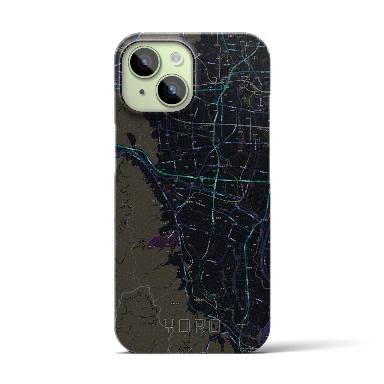 【養老(岐阜県)】地図柄iPhoneケース(バックカバータイプ)