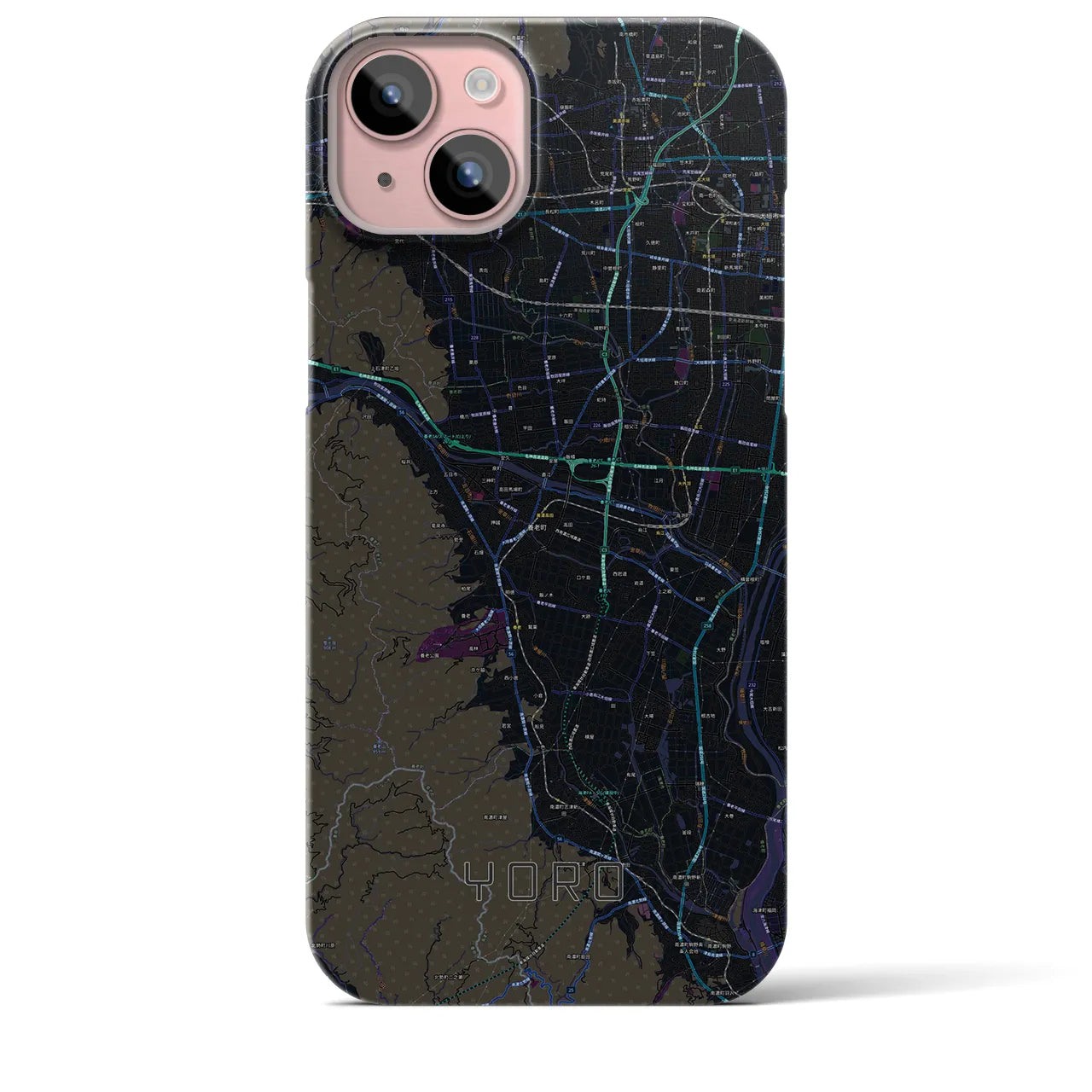 【養老(岐阜県)】地図柄iPhoneケース(バックカバータイプ)
