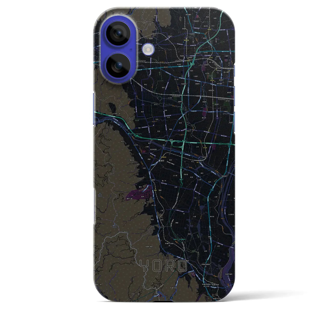 【養老(岐阜県)】地図柄iPhoneケース(バックカバータイプ)