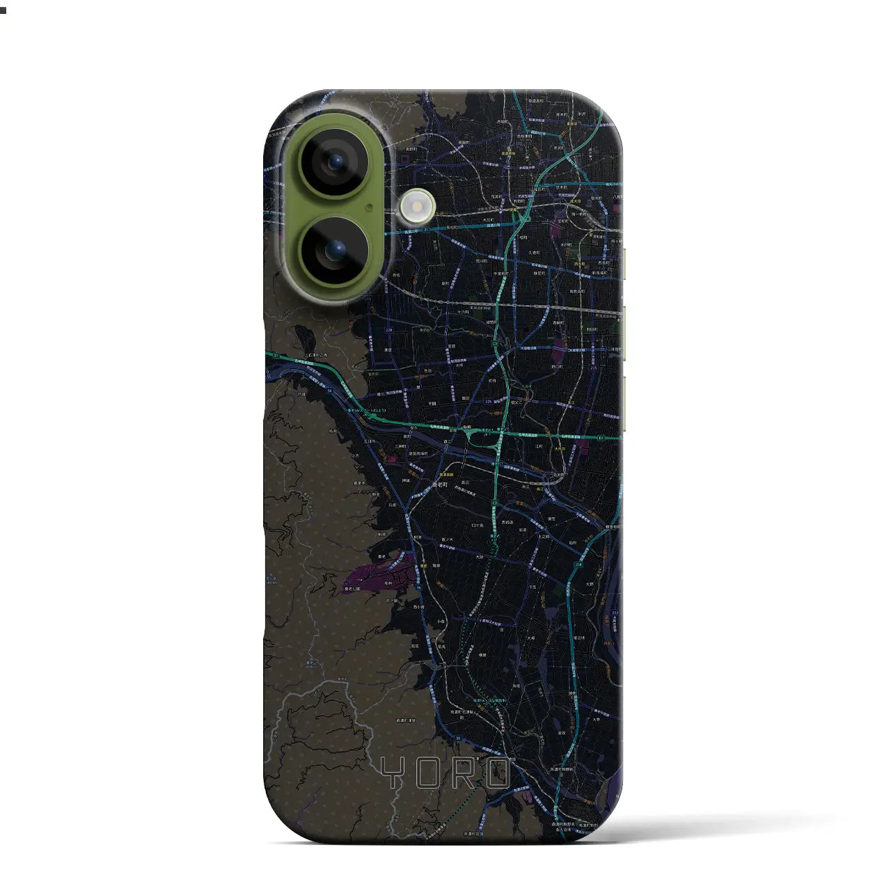 【養老(岐阜県)】地図柄iPhoneケース(バックカバータイプ)