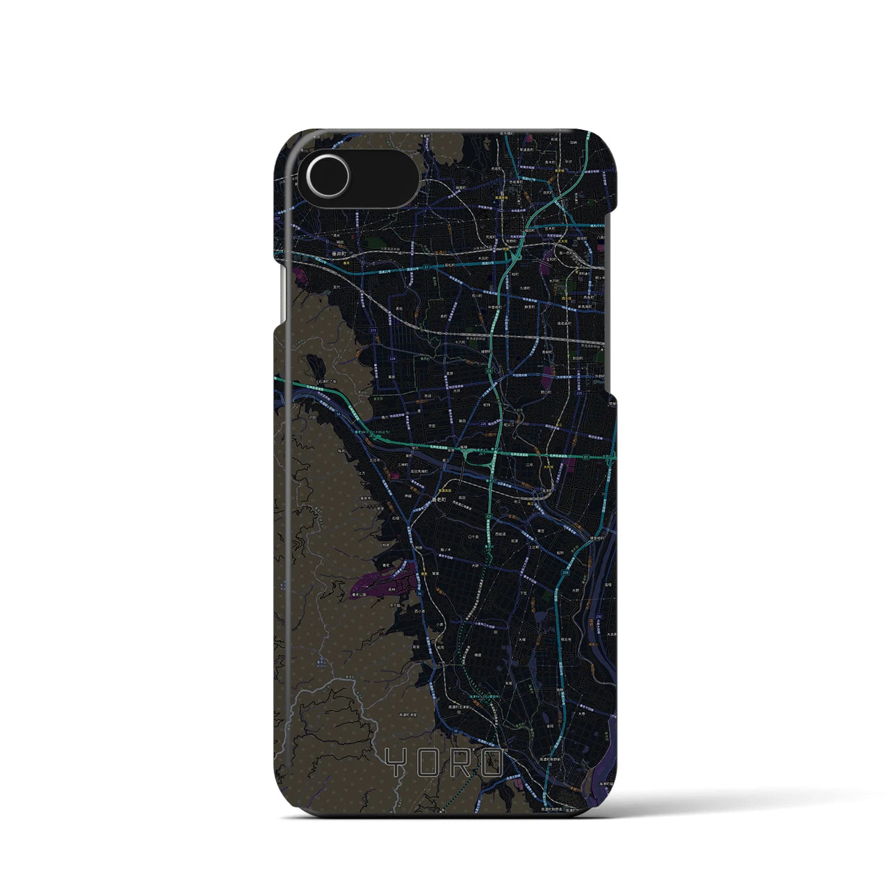 【養老(岐阜県)】地図柄iPhoneケース(バックカバータイプ)