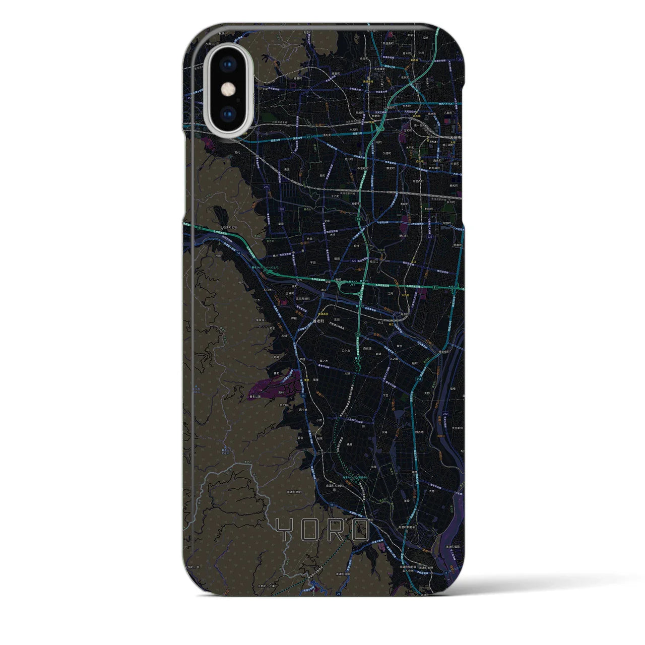 【養老(岐阜県)】地図柄iPhoneケース(バックカバータイプ)