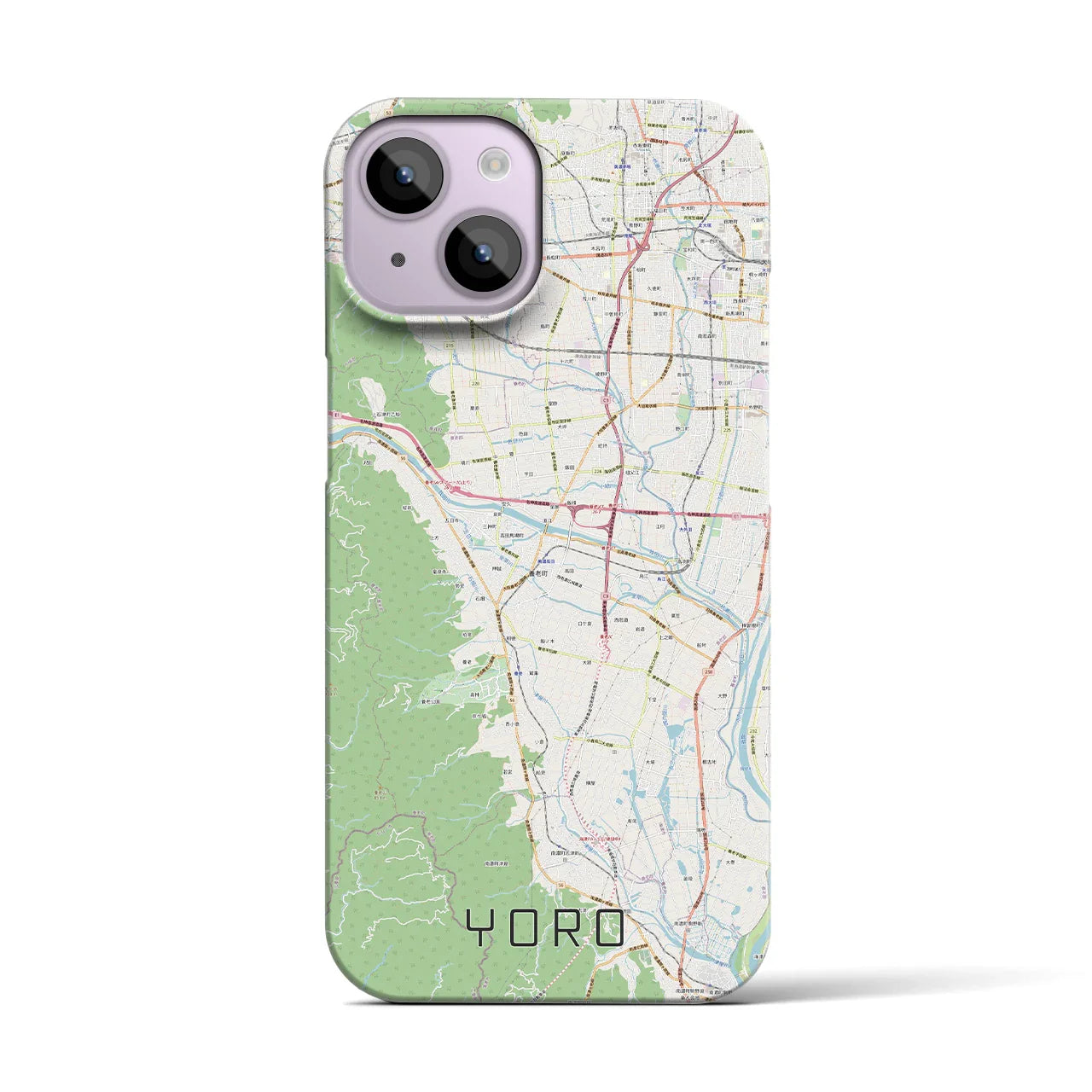 【養老(岐阜県)】地図柄iPhoneケース(バックカバータイプ)