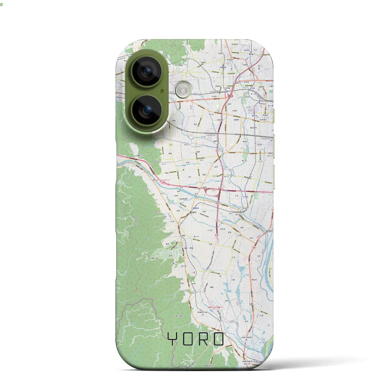 【養老(岐阜県)】地図柄iPhoneケース(バックカバータイプ)ブラック・iPhone 17 Pro Max 用