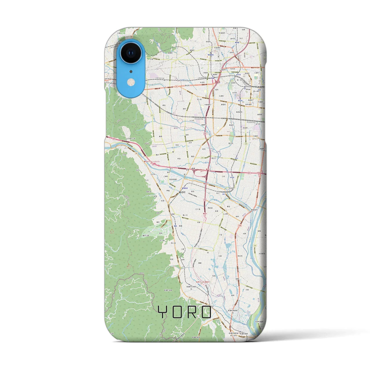 【養老(岐阜県)】地図柄iPhoneケース(バックカバータイプ)