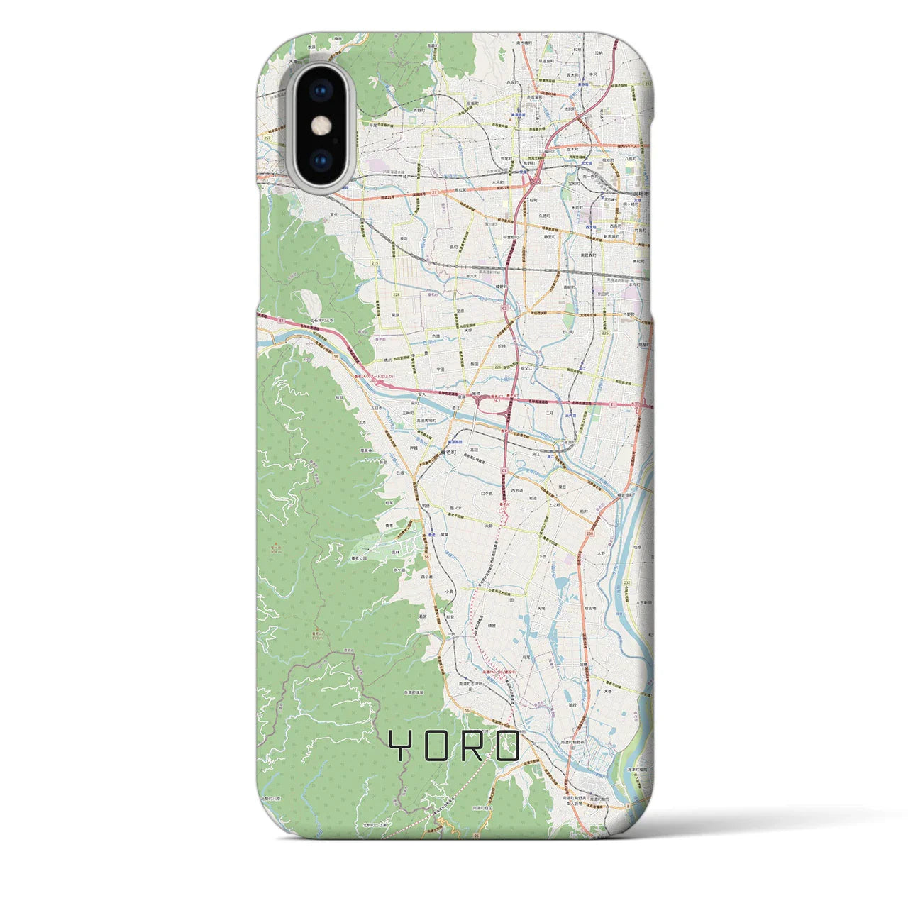 【養老(岐阜県)】地図柄iPhoneケース(バックカバータイプ)