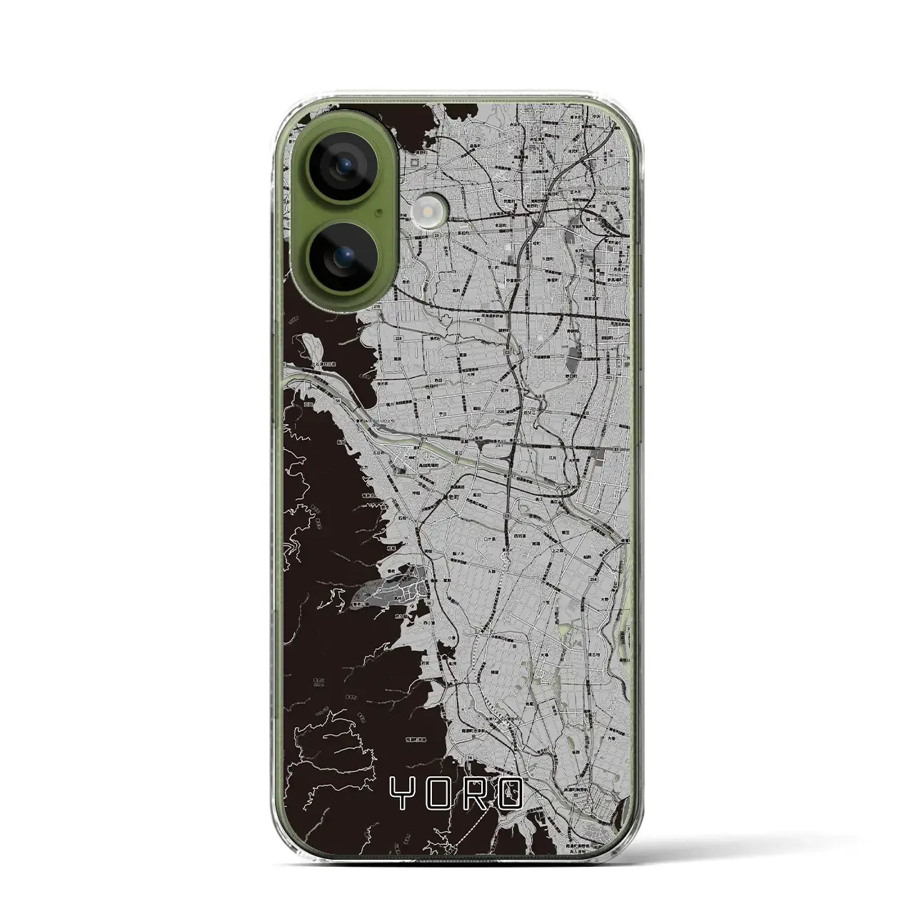 【養老(岐阜県)】地図柄iPhoneケース(クリアタイプ)モノトーン・iPhone 17 Pro Max 用