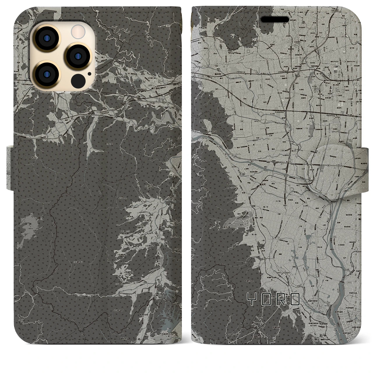 【養老(岐阜県)】地図柄iPhoneケース(手帳タイプ)