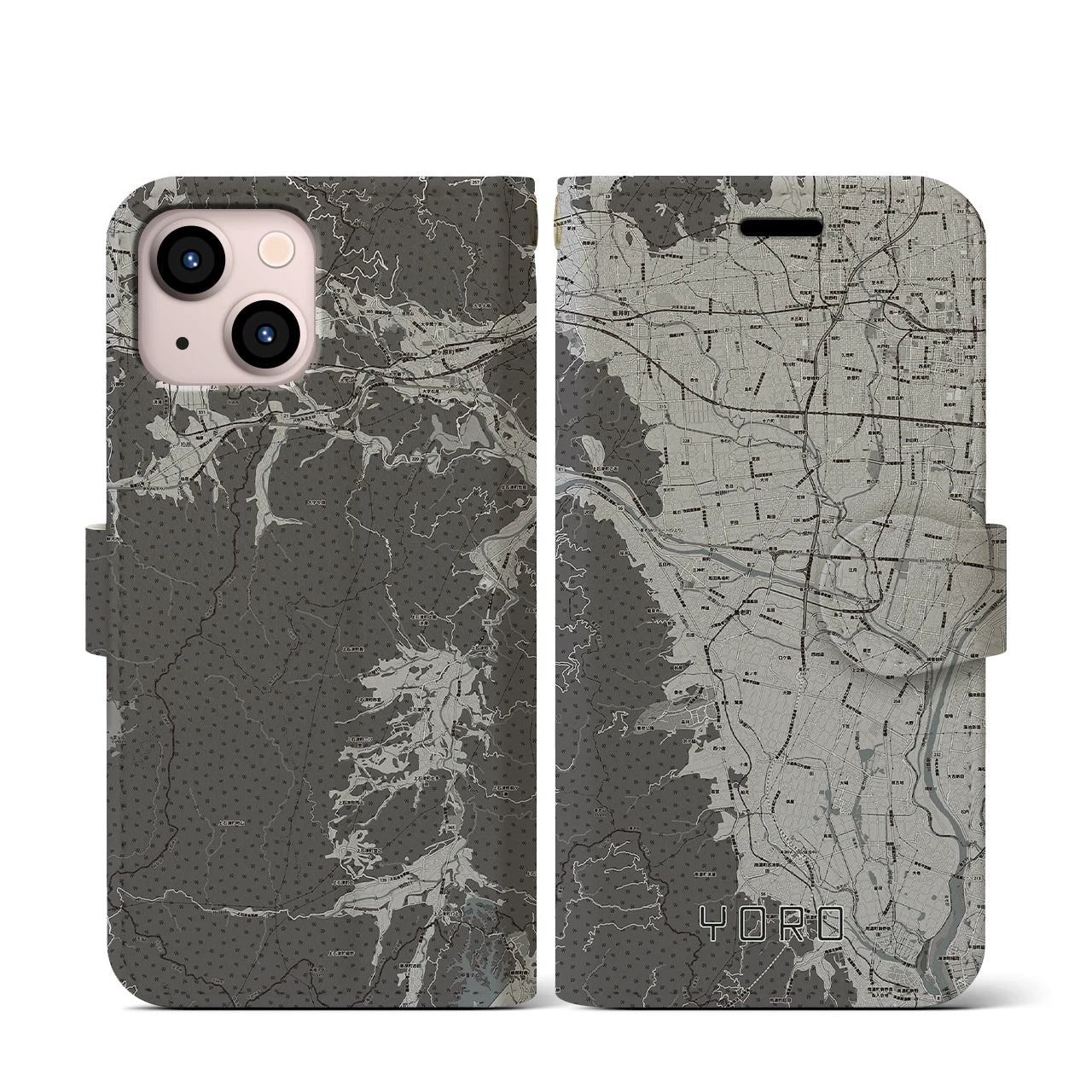 【養老(岐阜県)】地図柄iPhoneケース(手帳タイプ)