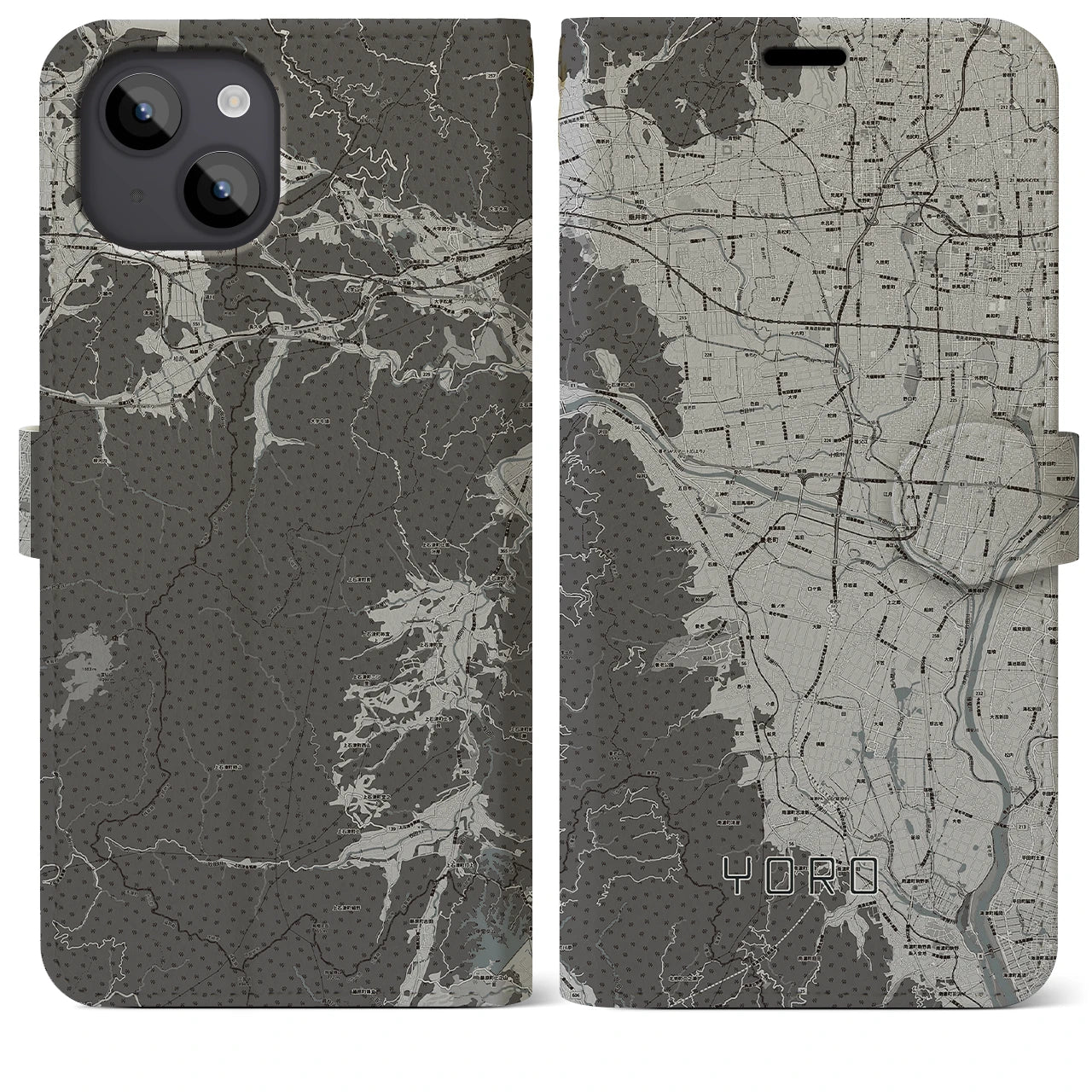 【養老(岐阜県)】地図柄iPhoneケース(手帳タイプ)