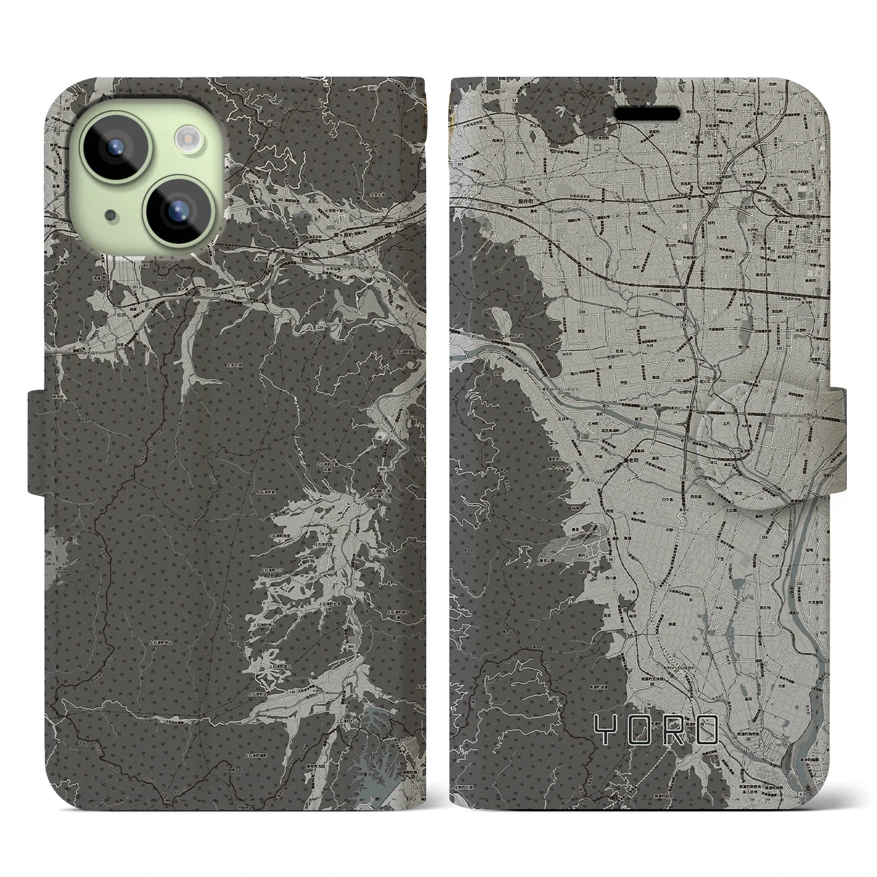 【養老(岐阜県)】地図柄iPhoneケース(手帳タイプ)