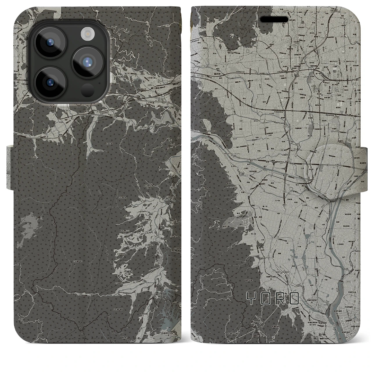 【養老(岐阜県)】地図柄iPhoneケース(手帳タイプ)