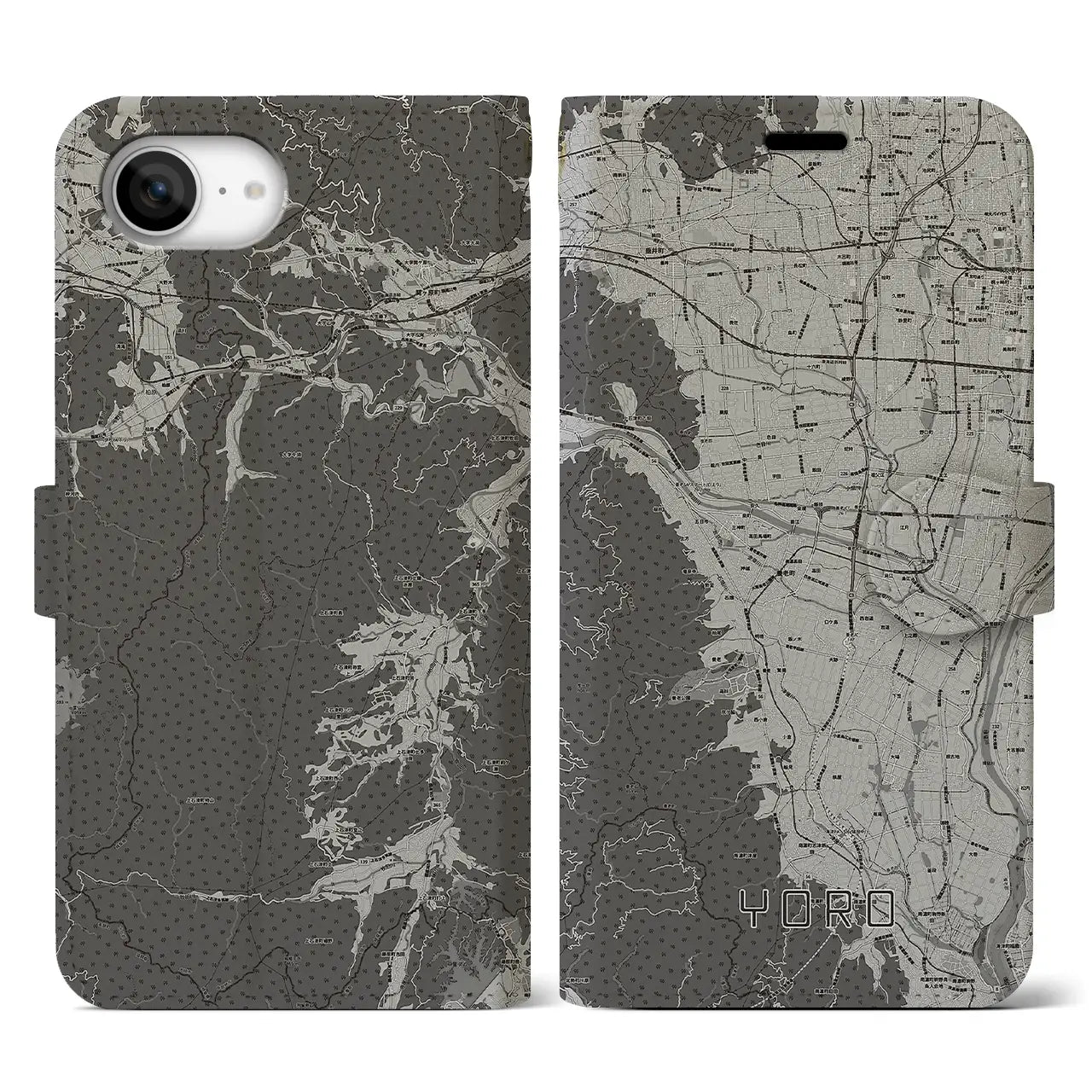 【養老(岐阜県)】地図柄iPhoneケース(手帳タイプ)