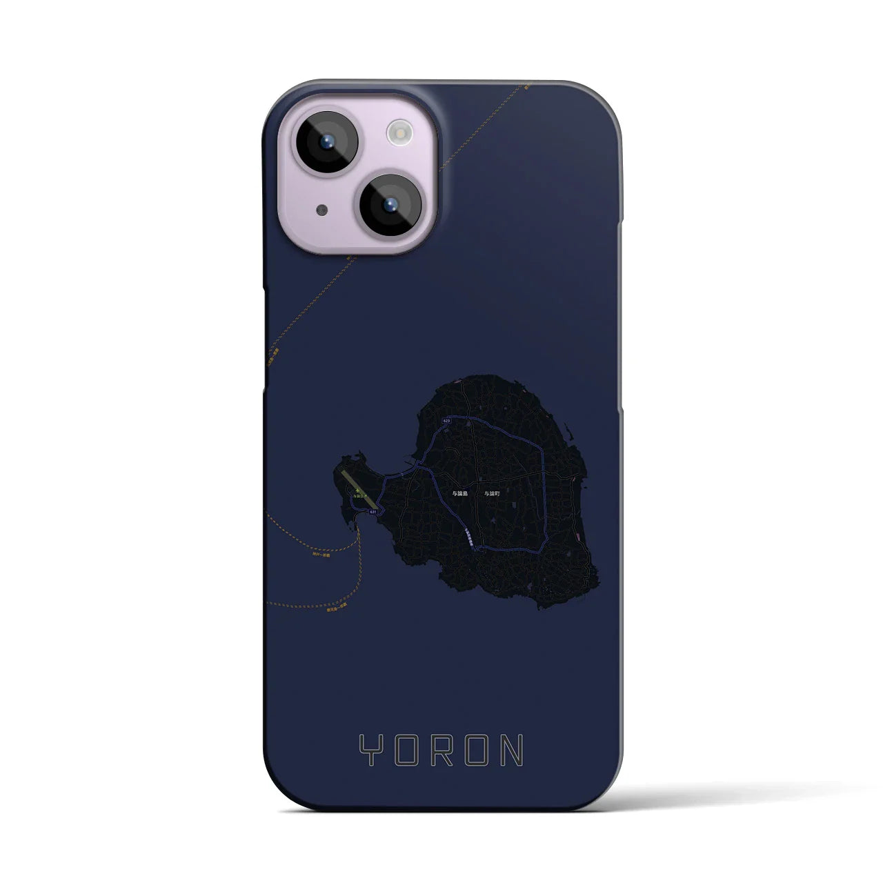 【与論(鹿児島県)】地図柄iPhoneケース(バックカバータイプ)