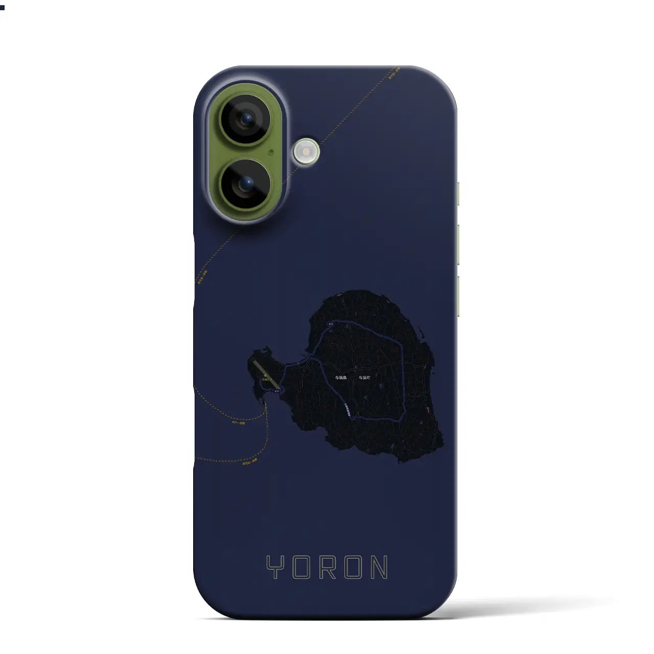 【与論(鹿児島県)】地図柄iPhoneケース(バックカバータイプ)