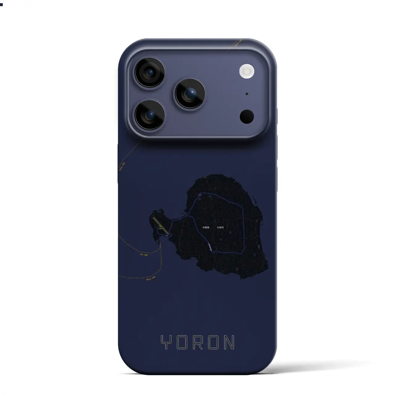 【与論(鹿児島県)】地図柄iPhoneケース(バックカバータイプ)